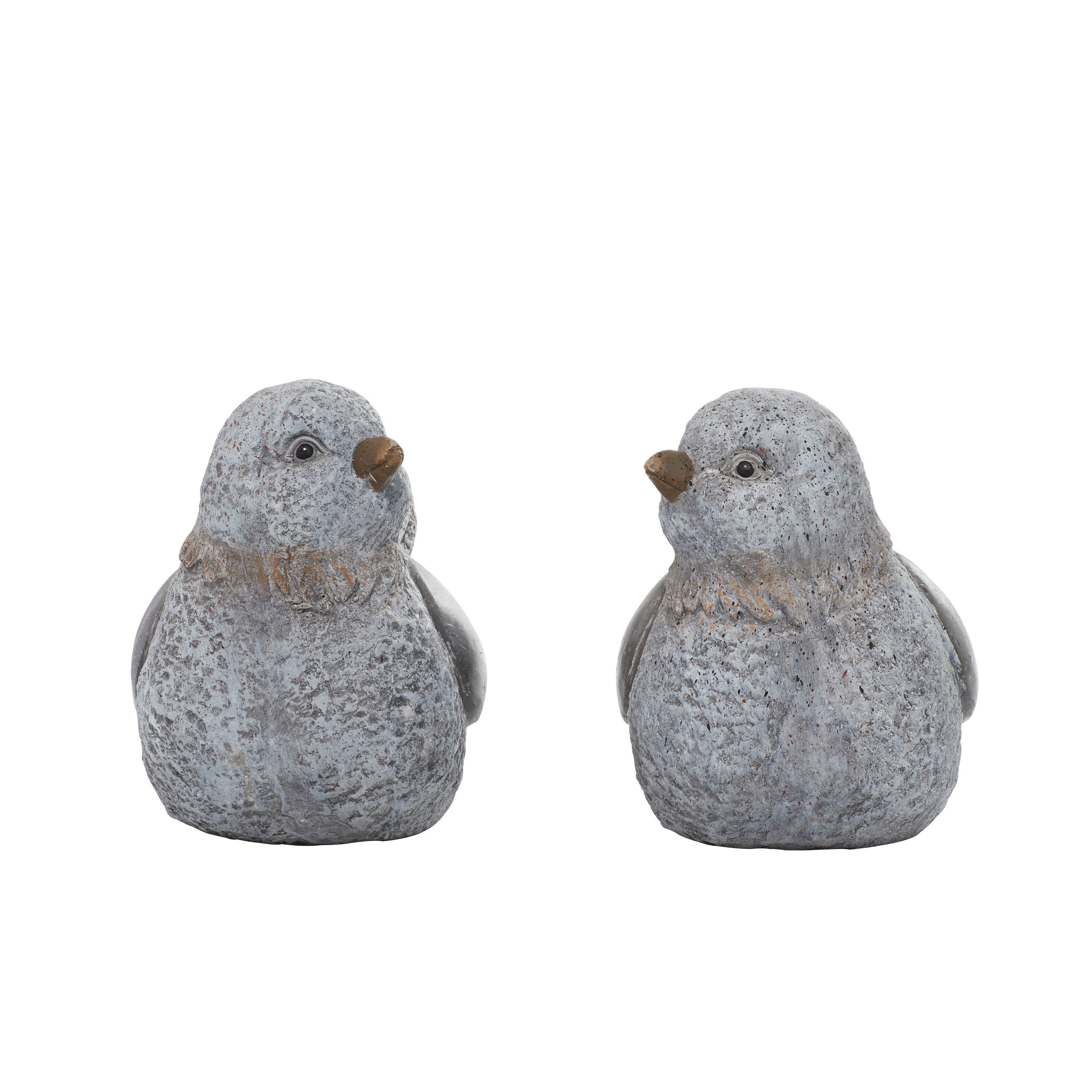 Grey Polystone Country Garden Sculpture Birds (Set of 2) - 13 x 10 x 7