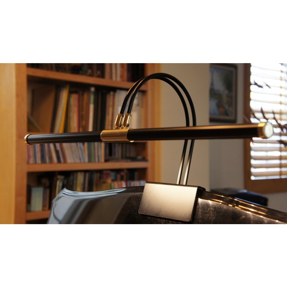 22 LED Grand Piano Lamp with Dimmer - Black/Satin Nickel Accents