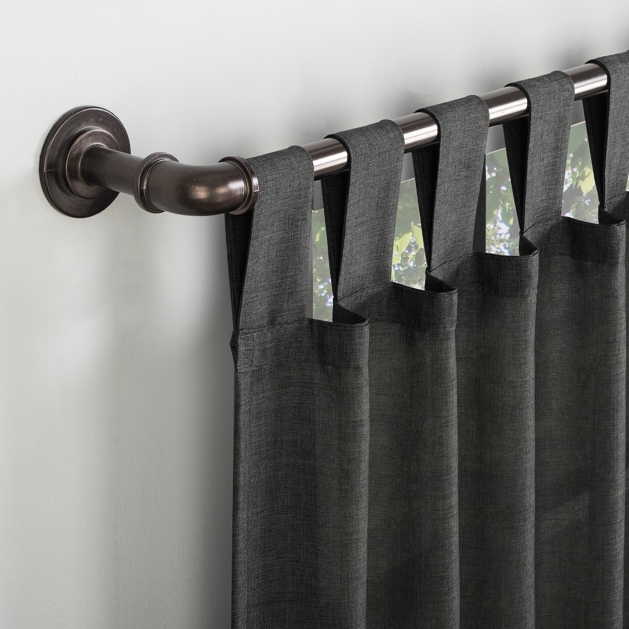 No. 918 Jacob Heathered Texture Semi-Sheer Tab Top Curtain Panel, Single Panel