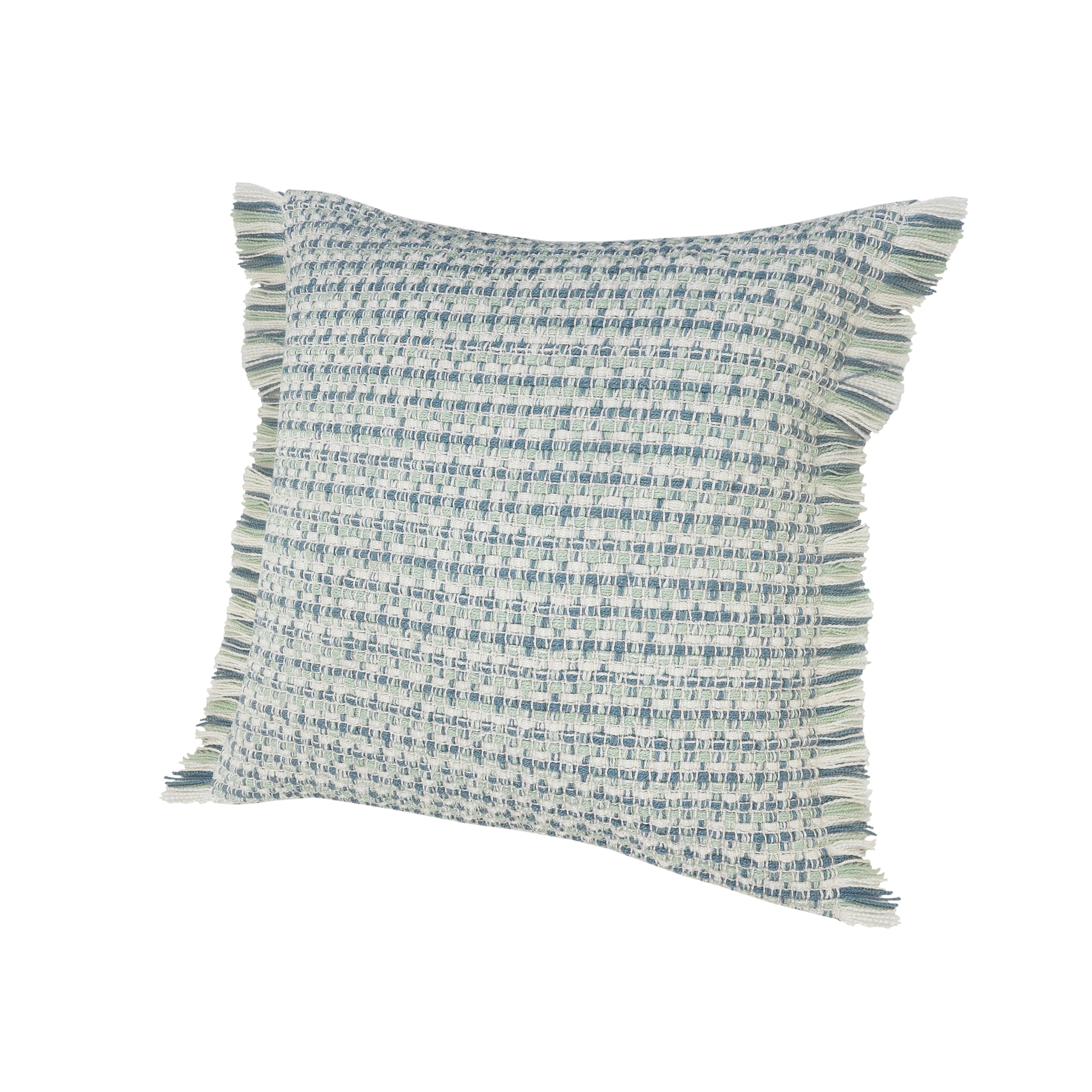 Sevita Interwoven Coastal Delight Fringed Throw Pillow