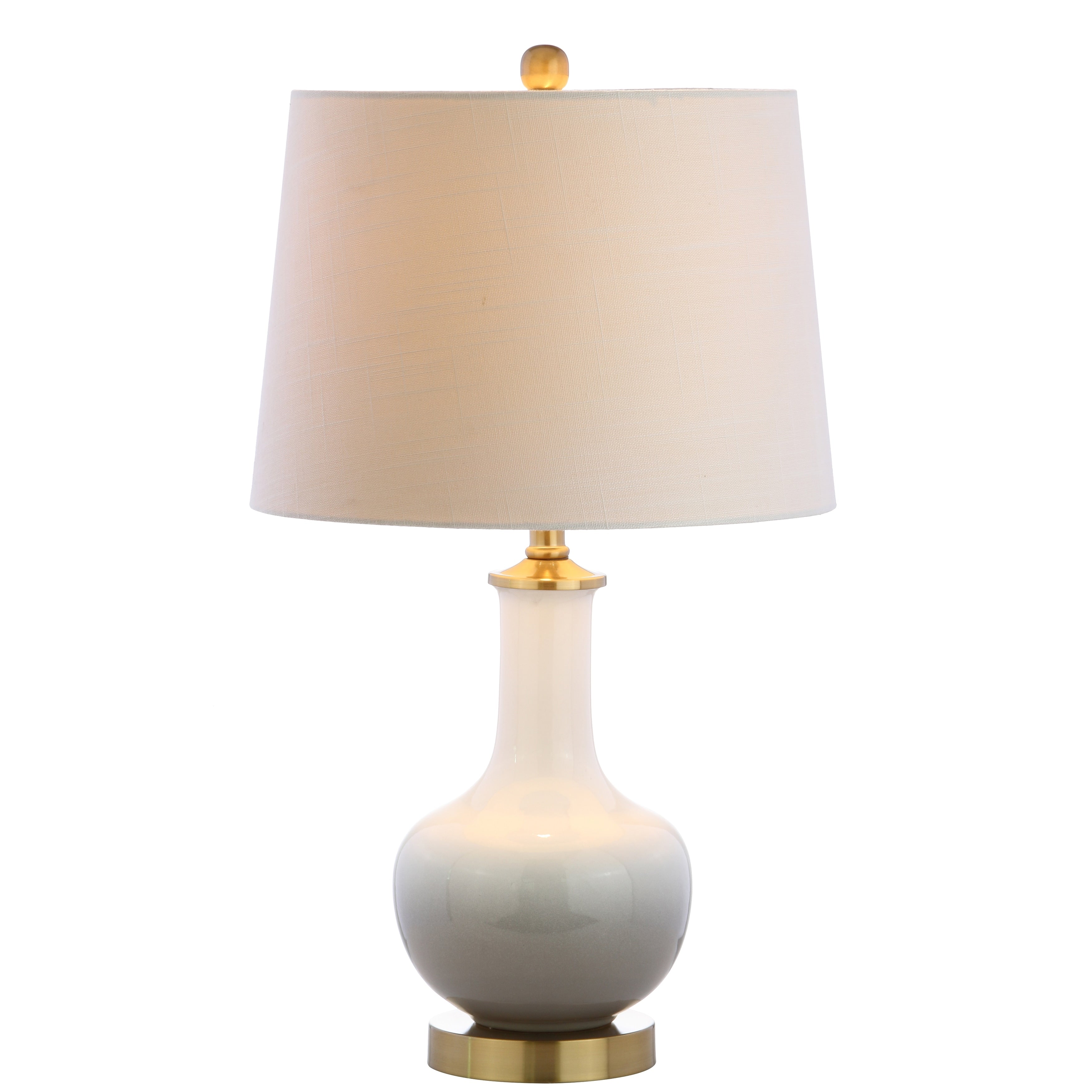 Bates 25 Ceramic/Brass LED Table Lamp, White/Navy by JONATHAN Y