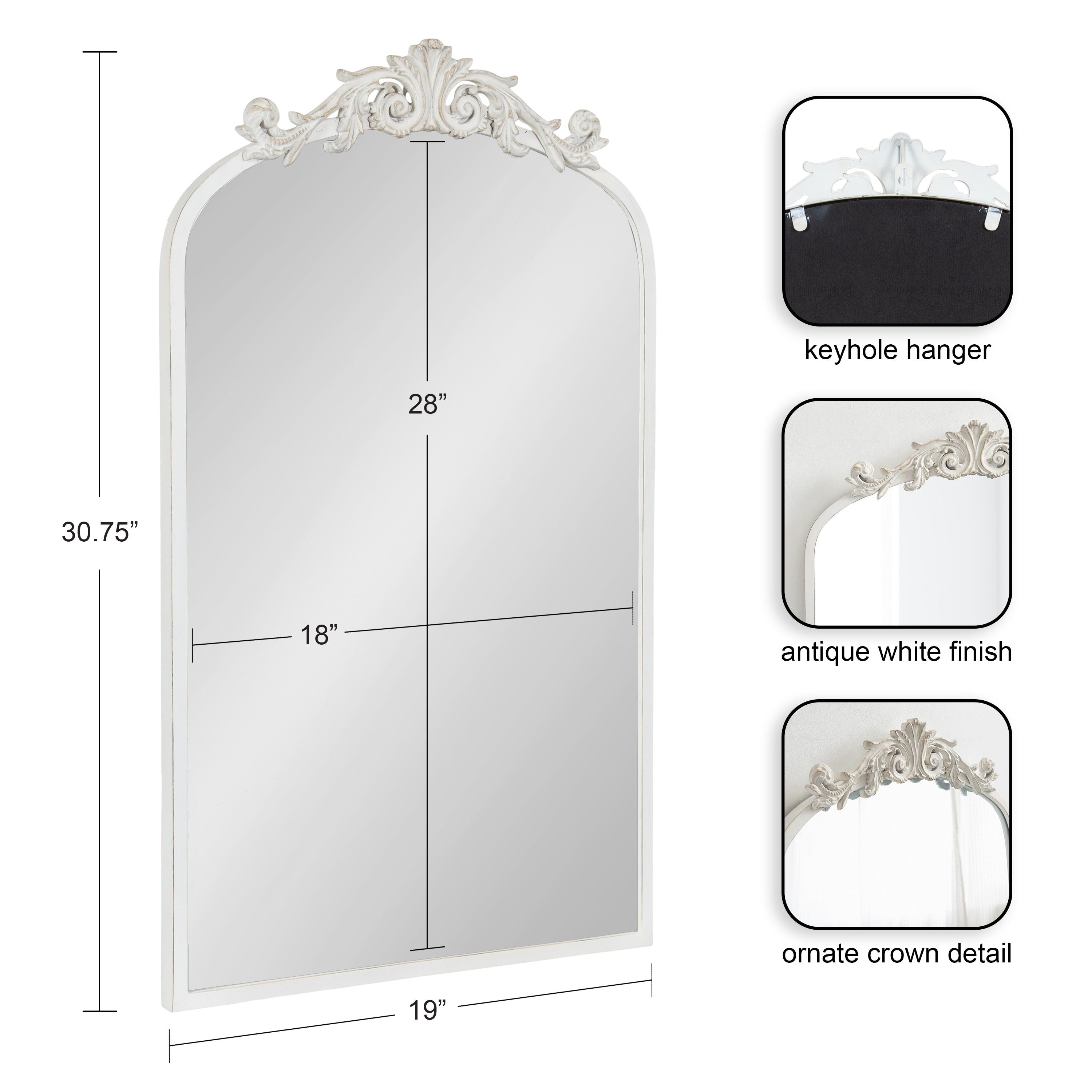 Kate and Laurel Arendahl Traditional Baroque Arch Wall Mirror