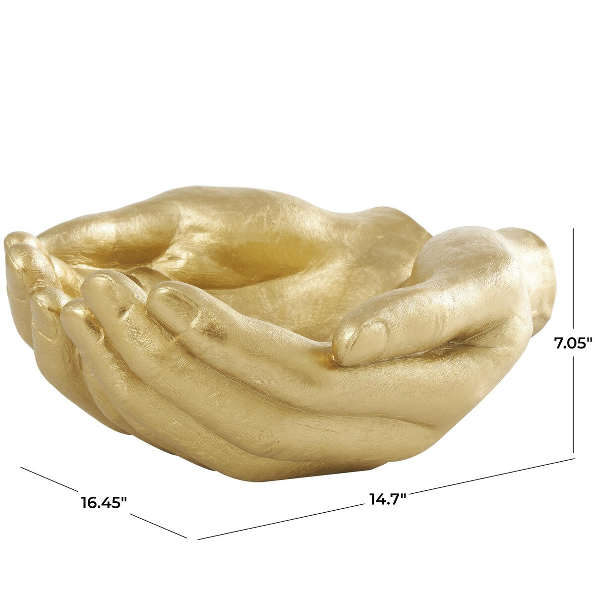 Polystone Hands Open Decorative Sculpture - Gold - Roche River Decor