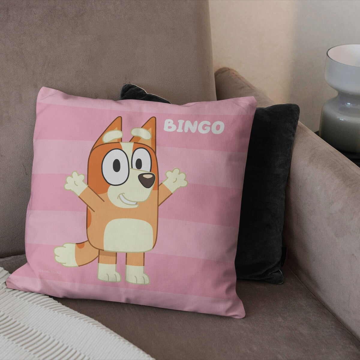 Bluey Roll Call Bingo Printed Throw Pillow - Pink