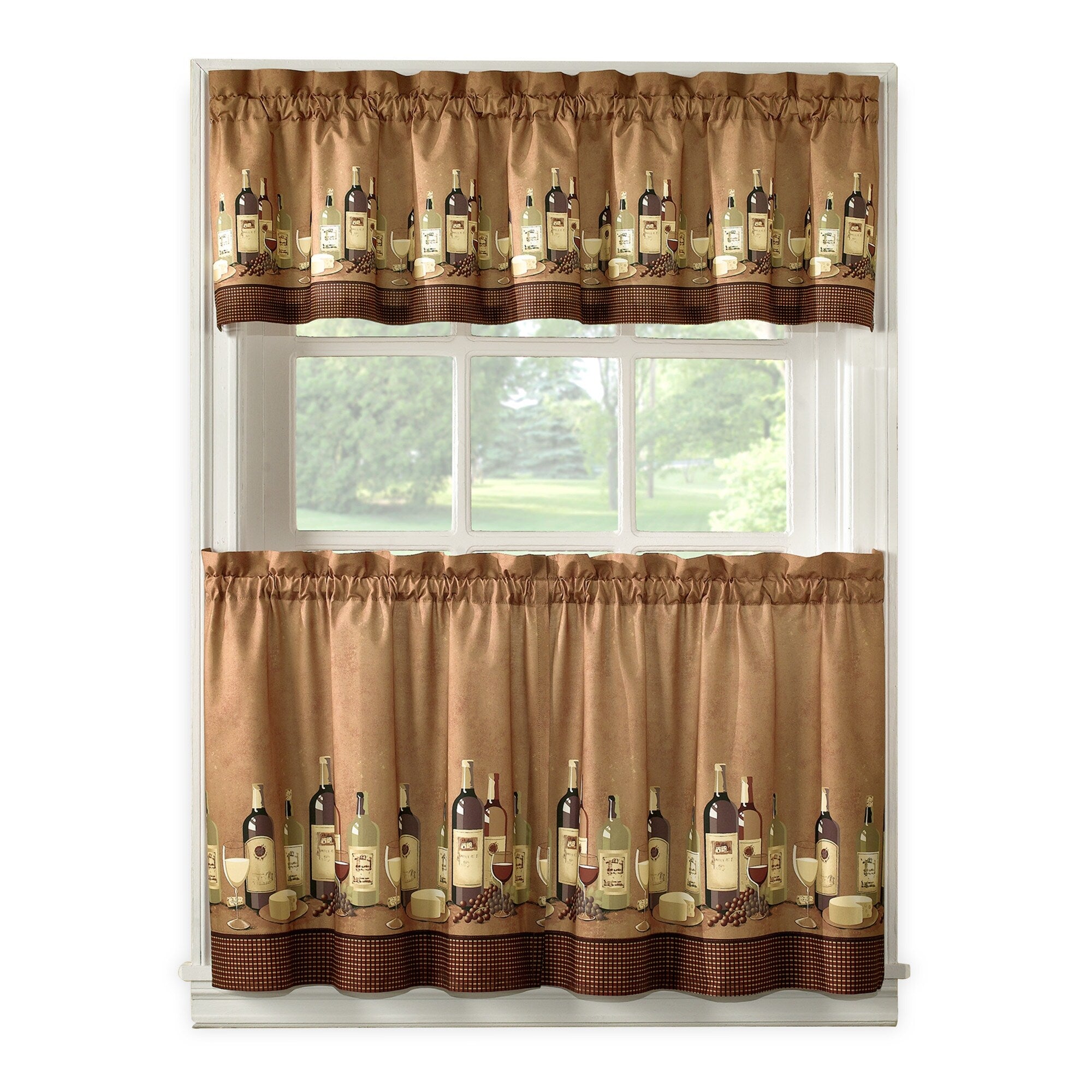 Wines 3-Piece Kitchen Curtain Tier Set