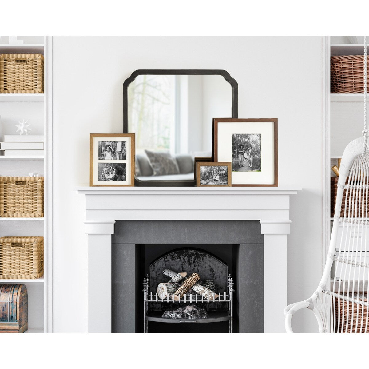 Kate and Laurel Marston Square Wood Wall Mirror