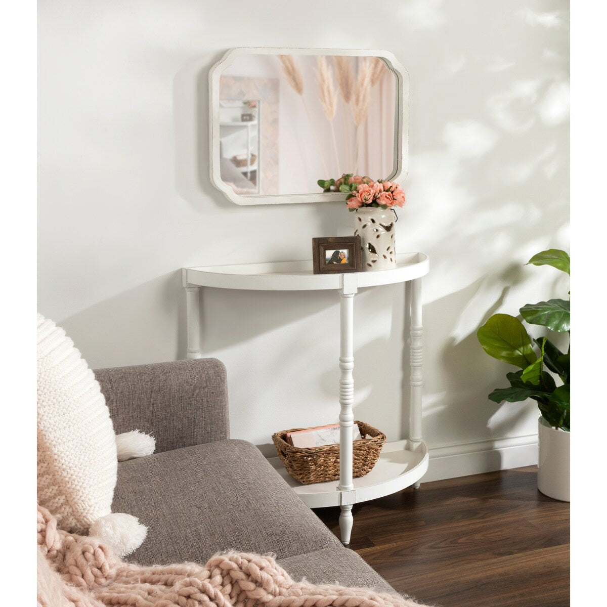 Kate and Laurel Marston Square Wood Wall Mirror