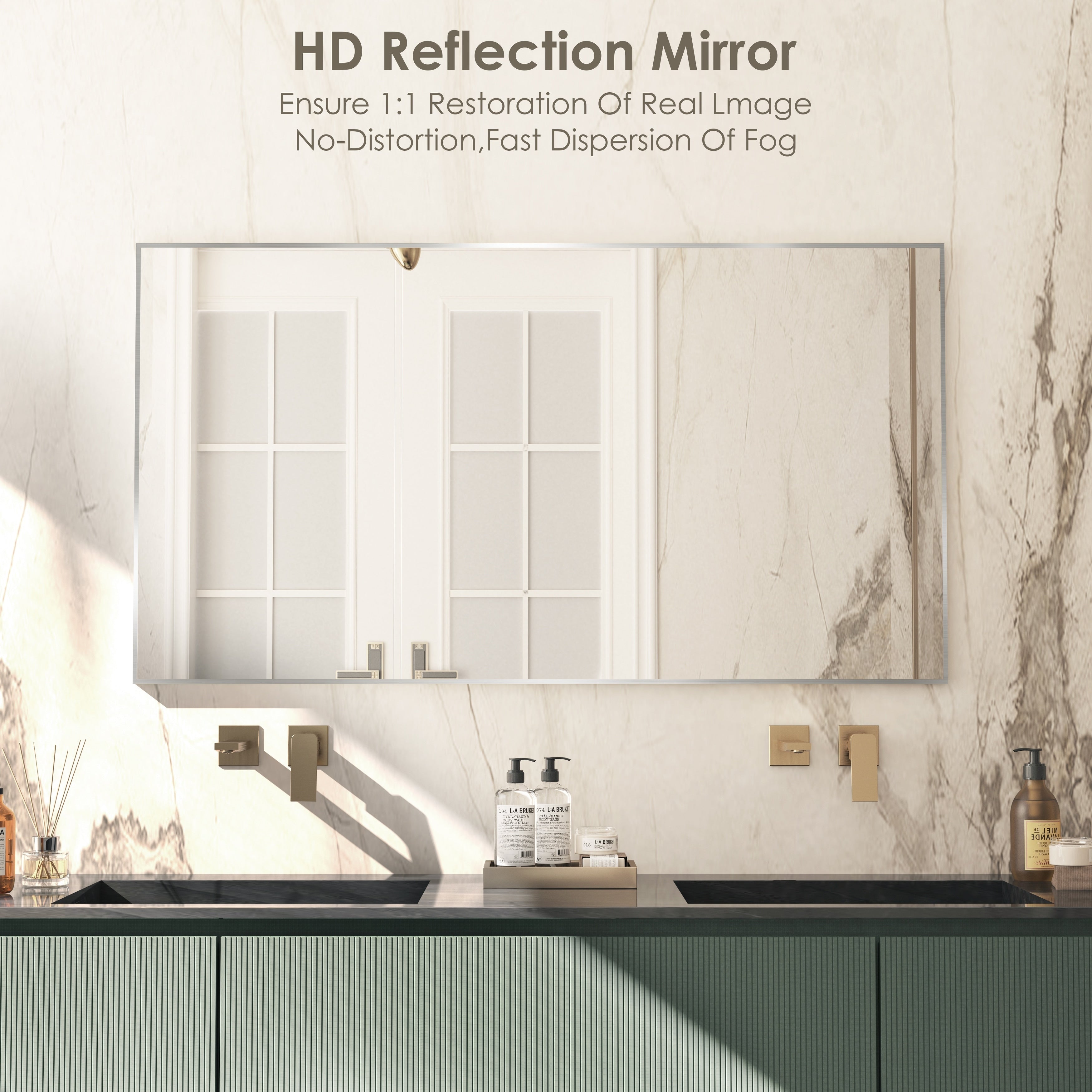 Aluminum Alloy Framed Wall Mounted Bathroom Vanity Accent Mirror in