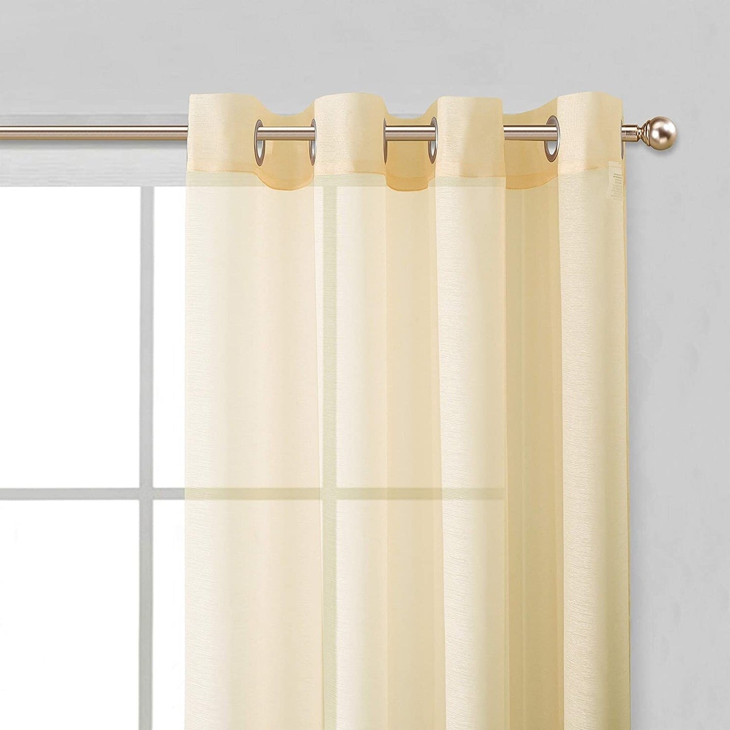 Dainty Home Malibu Extra Wide Curtains Solid Sheer Window Curtain Panel Pair