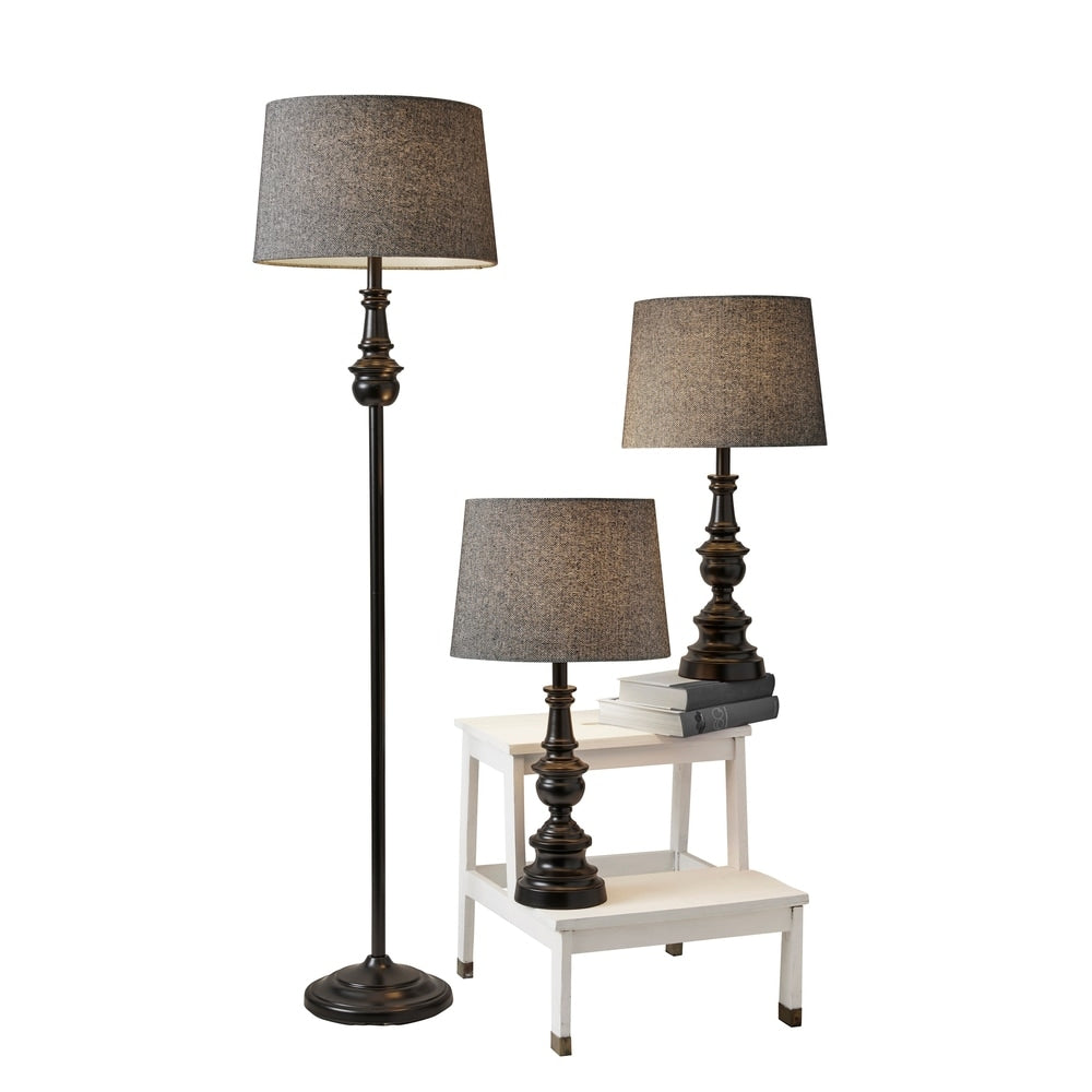 Copper Grove Tepelene Dark Bronze Floor and Table Lamp 3-piece Set