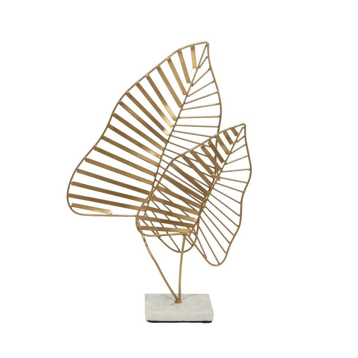 Metal Leaf Decorative Sculpture - Gold - Roche River Decor