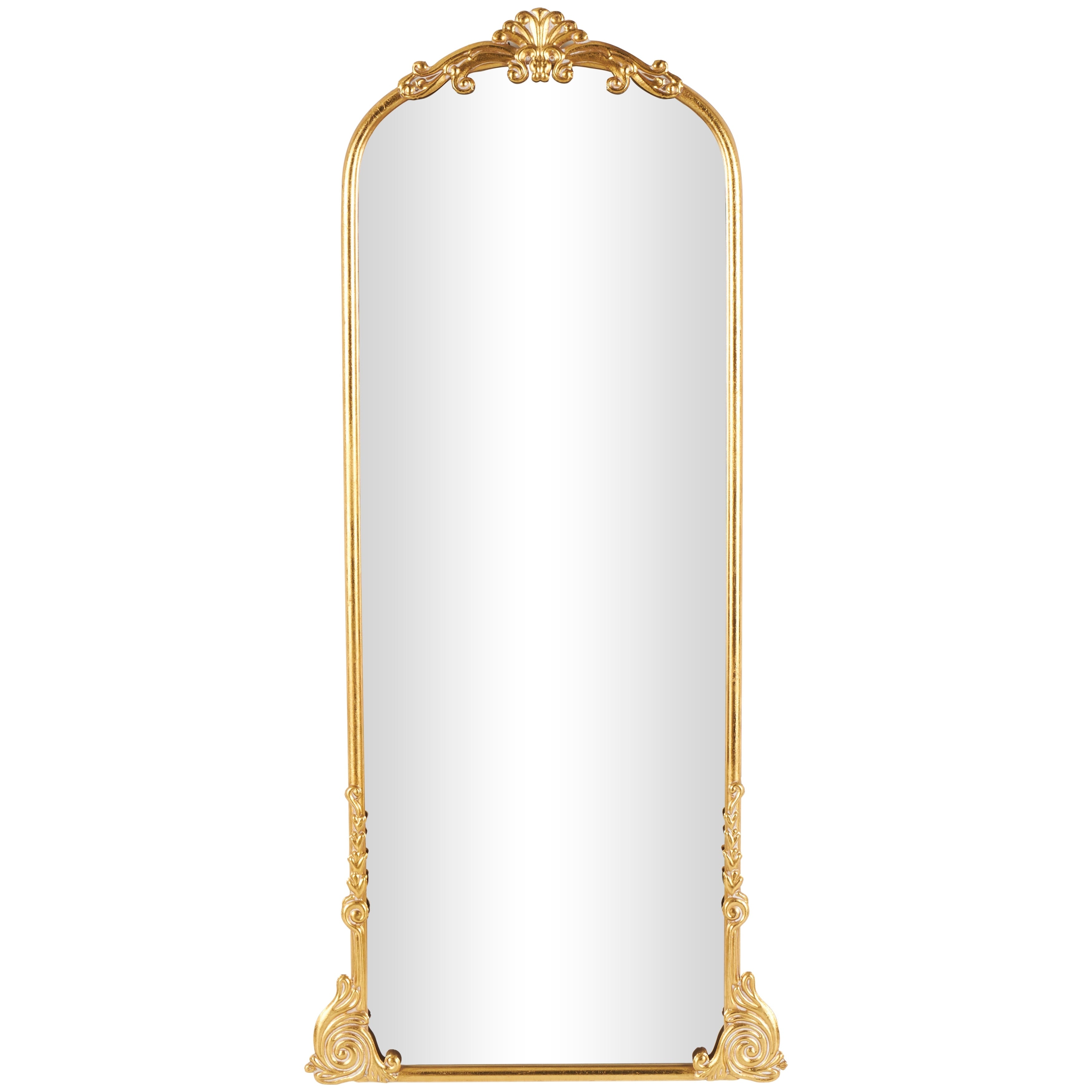 Metal Scroll Ornate Baroque Floor or Wall Mirror - Gold - Various Sizes and Shapes - Roche River Decor