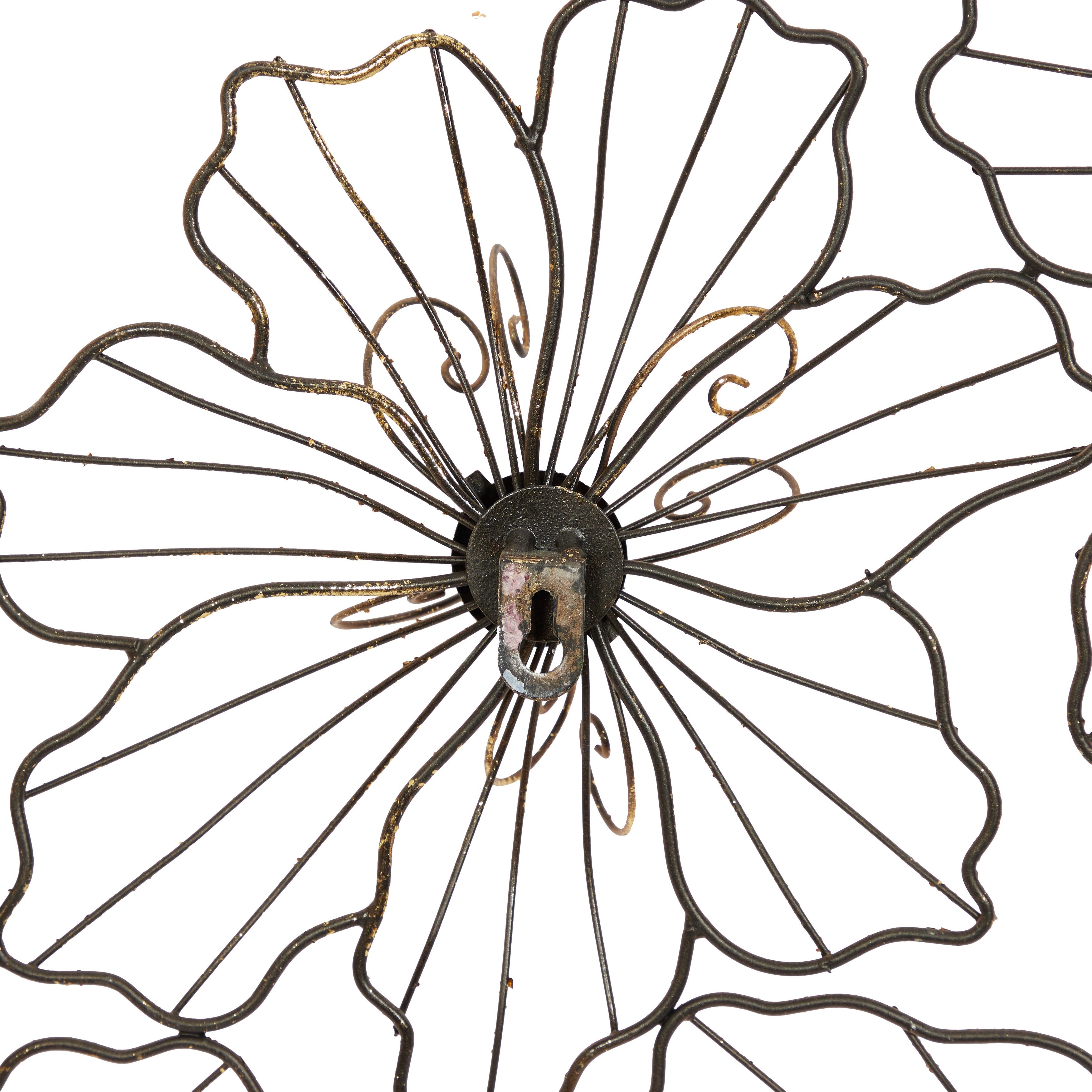 Gold or Black Metal Foiled Wire Floral Wall Decor