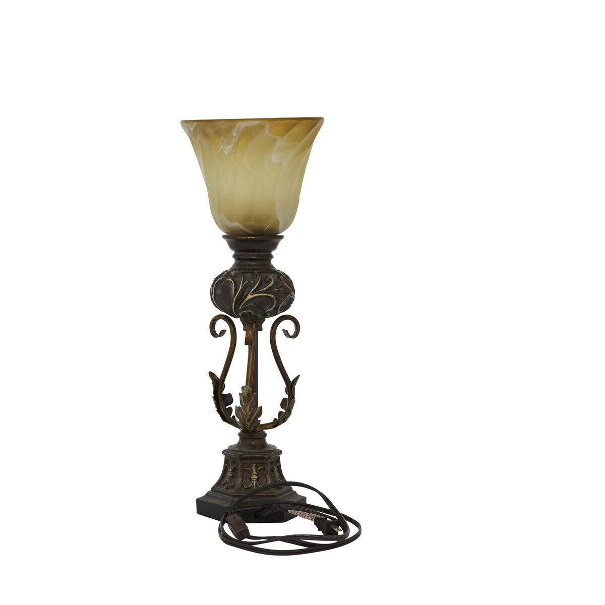 Metal Antique Style Room Uplight with Scrolls - Brown - Roche River Decor