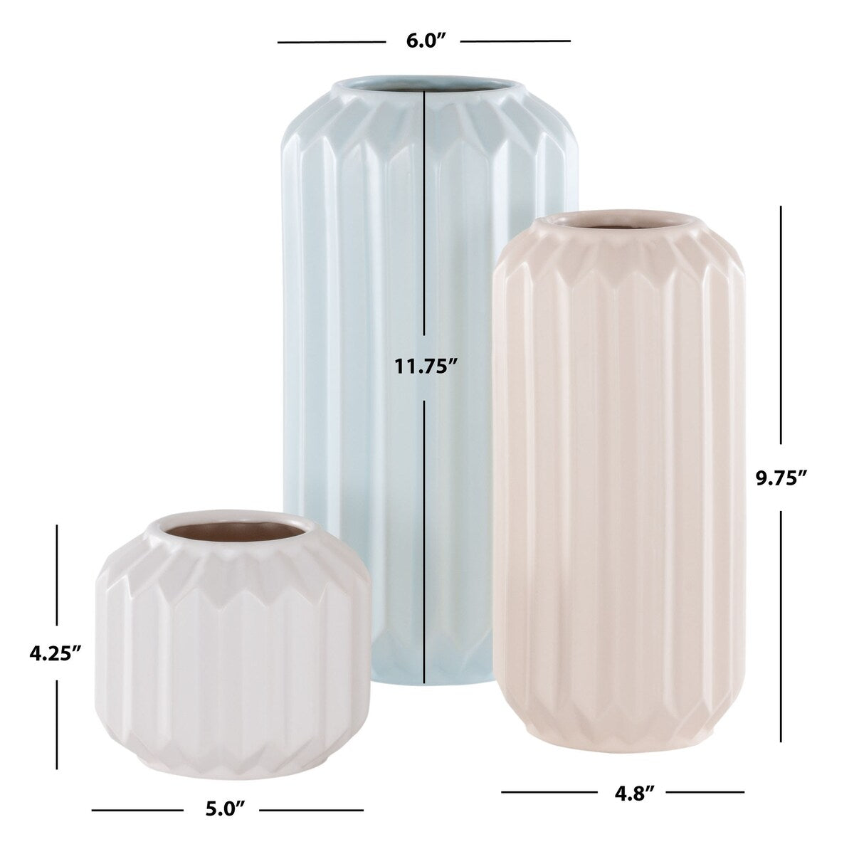 SAFAVIEH Home Emari Ceramic Vase [SET of 3] - 6Wx6Dx12H