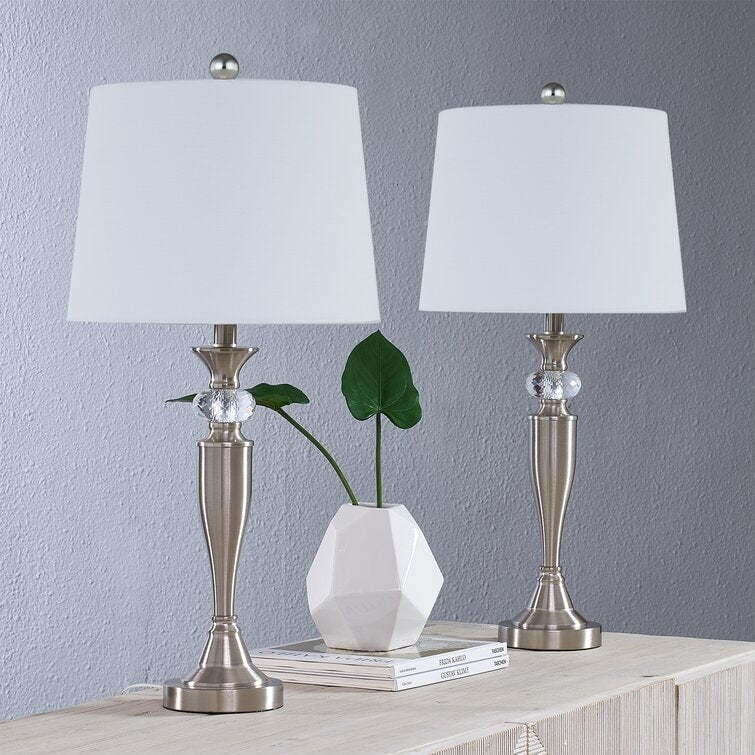 27'' Nickel Table Lamp Set (Set of 2)