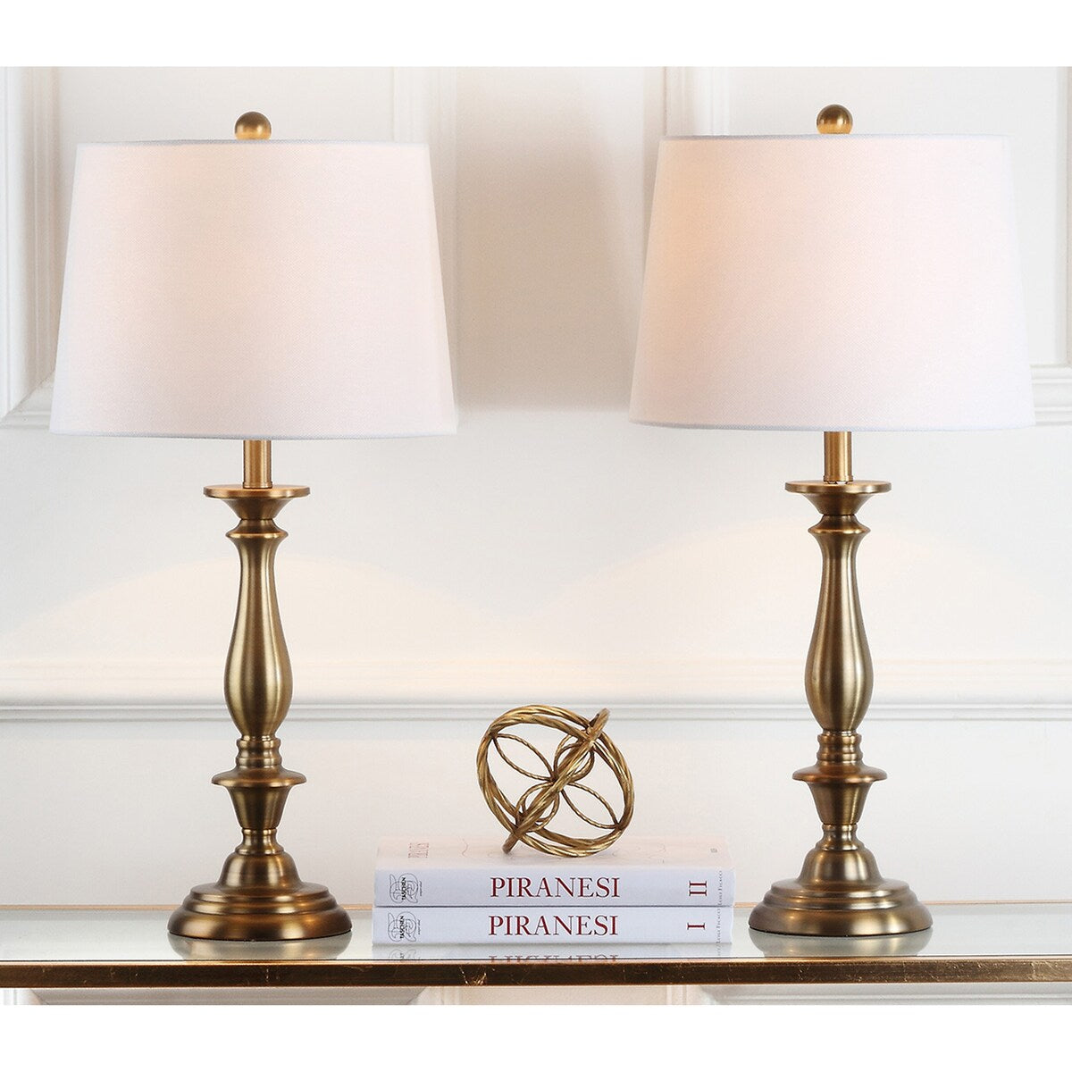 SAFAVIEH Lighting Candida 29-inch Candlestick Gold Table Lamp (Set of 2) - 14Wx14Dx29H