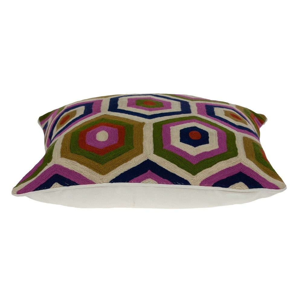 Parkland Collection Acia Contemporary Multicolored Pillow Cover With Poly Insert