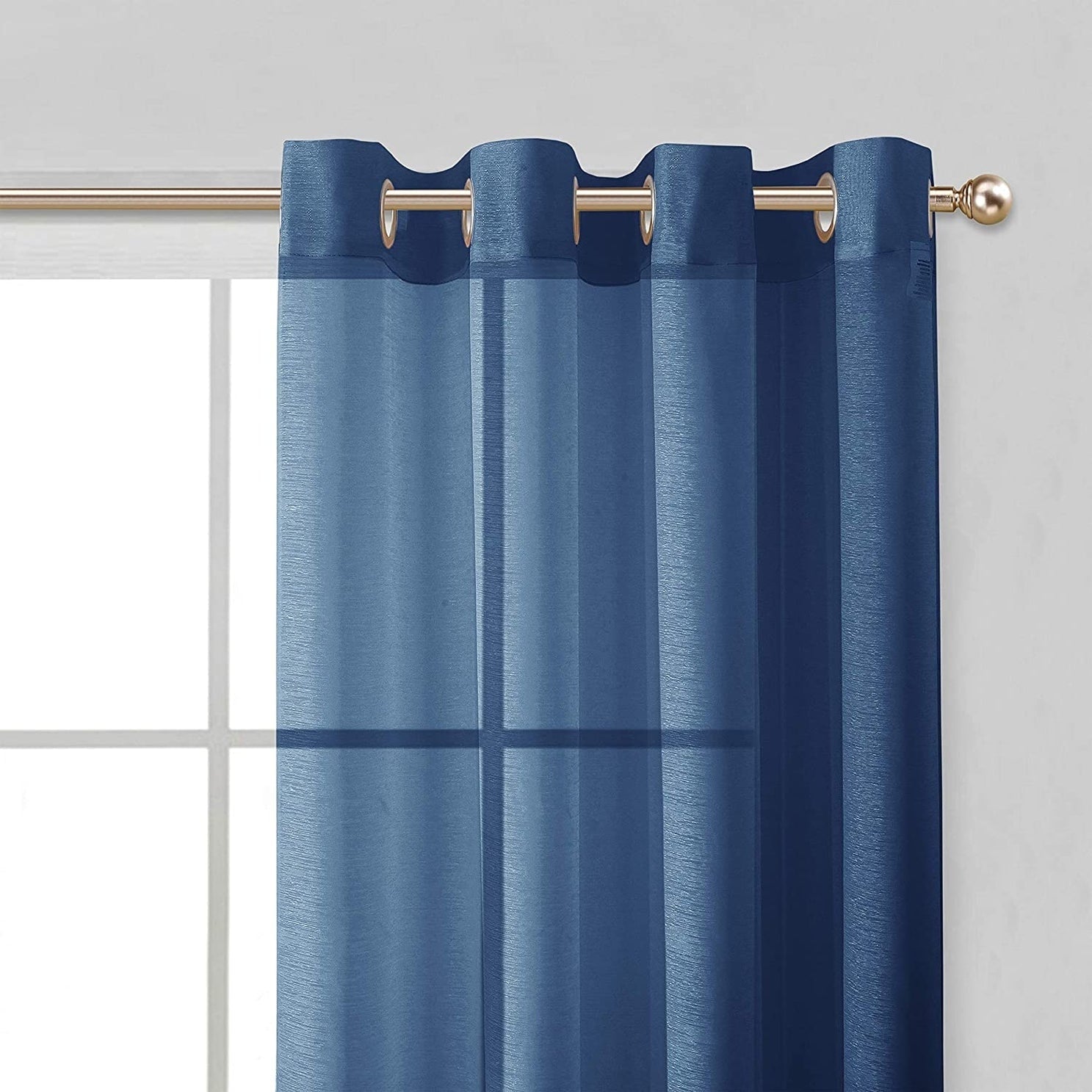 Dainty Home Malibu Extra Wide Curtains Solid Sheer Window Curtain Panel Pair