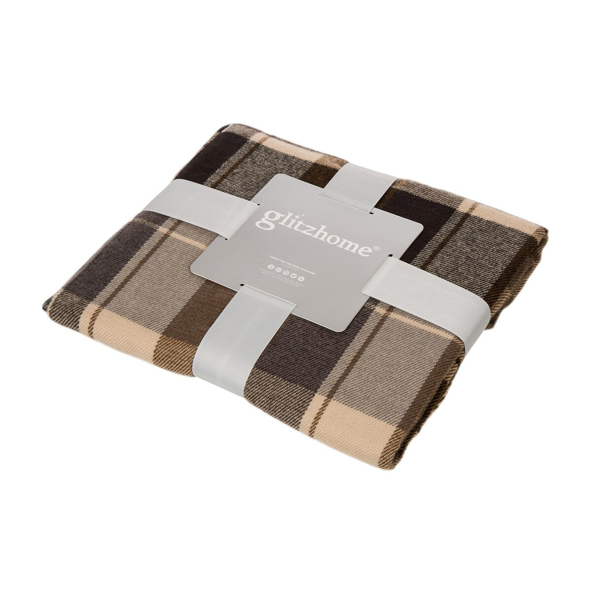 Glitzhome 50 x 60 Plaid Woven Acrylic 400g Christmas Blanket