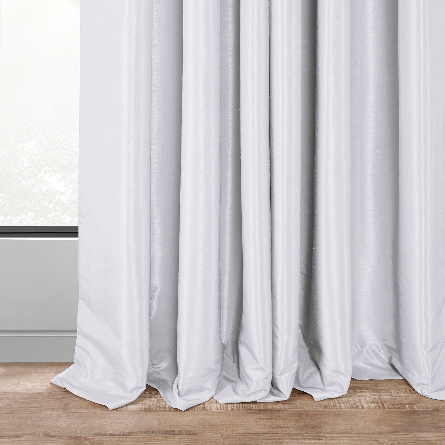 Exclusive Fabrics Solid Vintage Textured Faux Dupioni Silk Pleated Blackout Curtain (1 Panel)