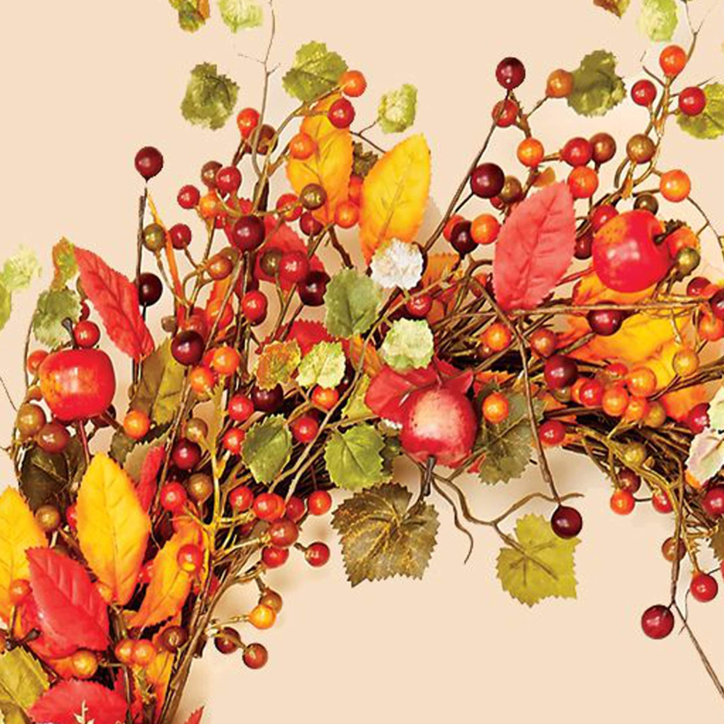 18 Fall Berry Wreath w/ Foliage