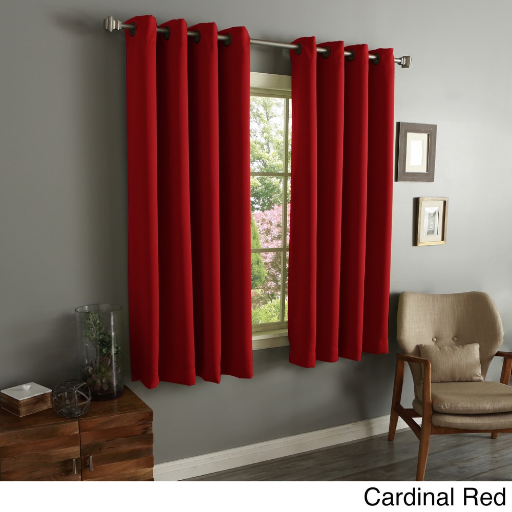 Aurora Home 54 Inch Thermal Insulated Blackout Grommet Top Curtain Panel Pair - 52w x 54l each - 52w x 54l each