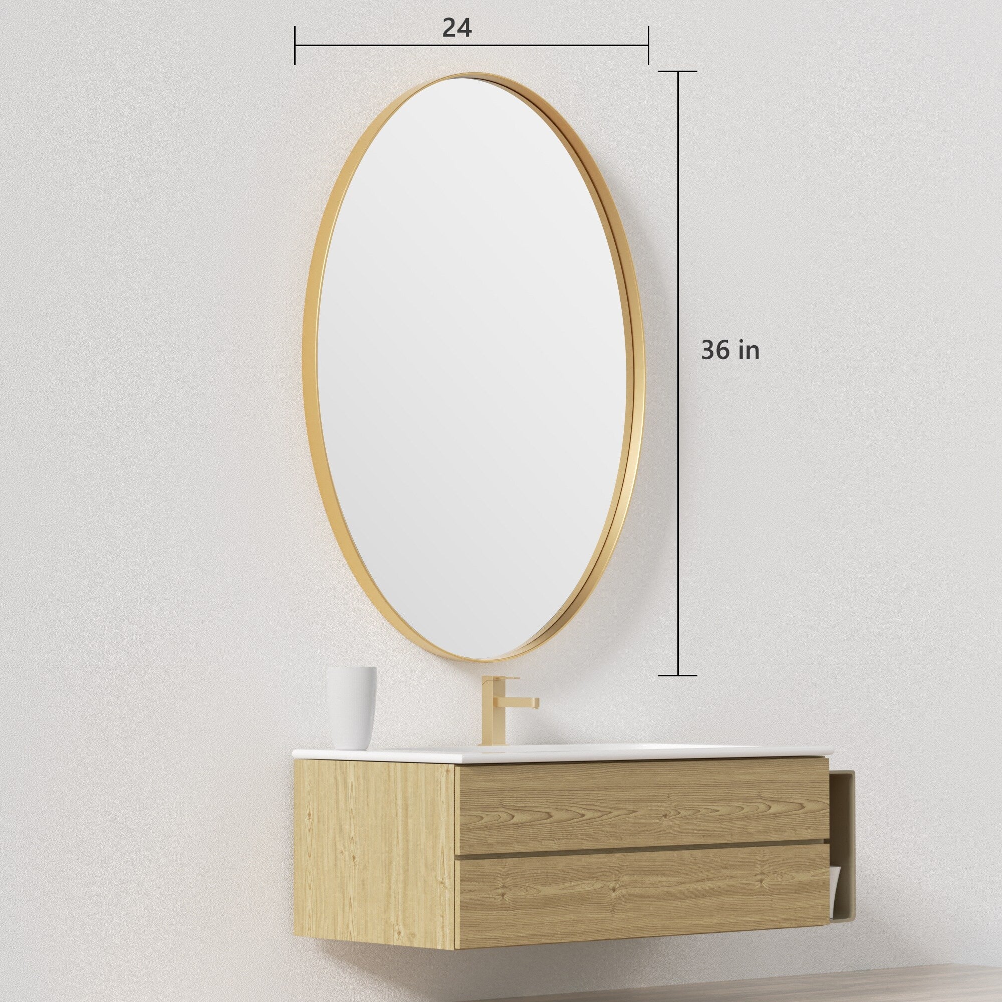 Bathroom Mirror Wall Mirror Vanity Mirror with Metal Frame (1 Piece)