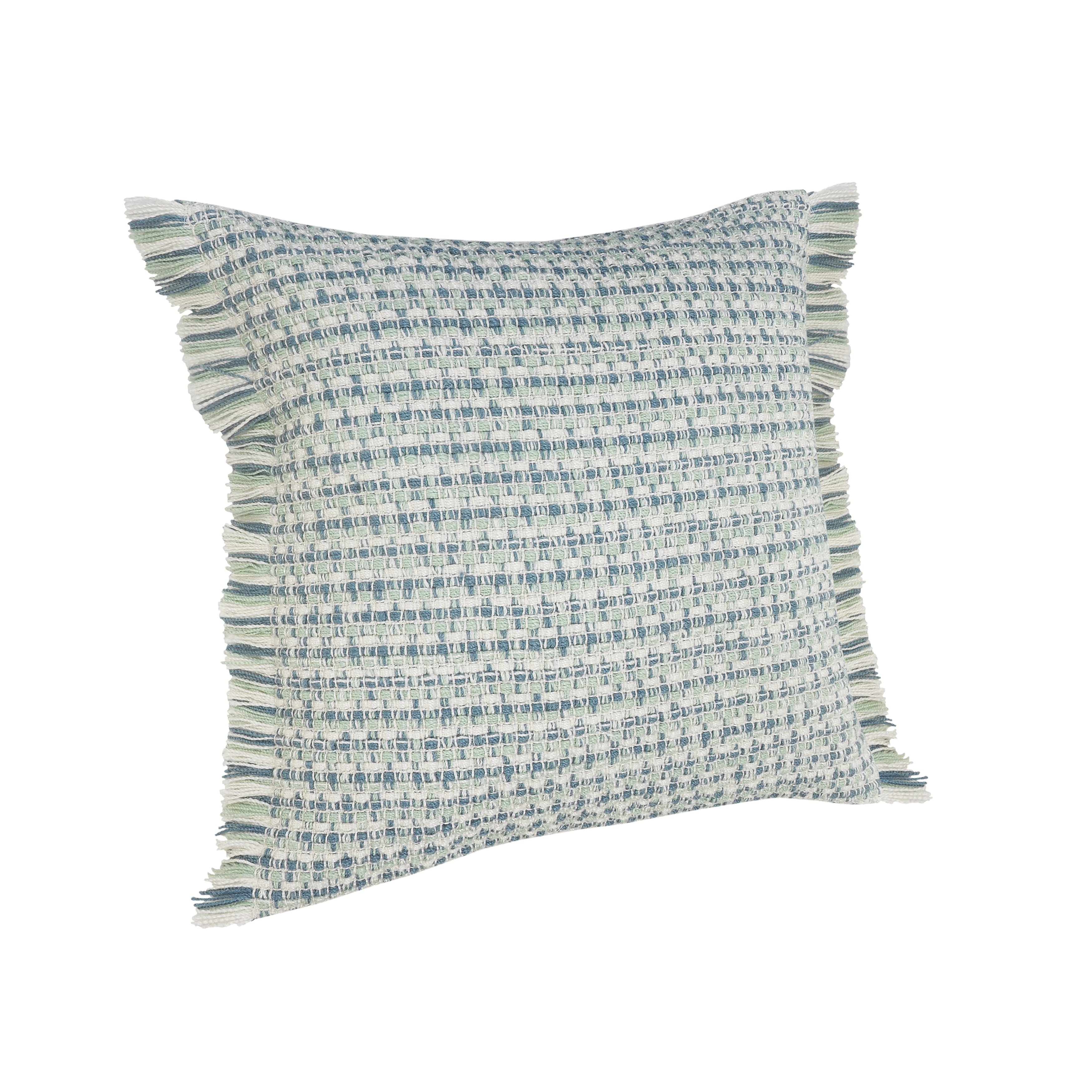 Sevita Interwoven Coastal Delight Fringed Throw Pillow