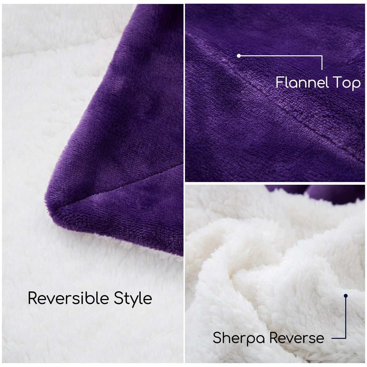 Sherpa Throw Blanket Plush Fleece Couch Blankets