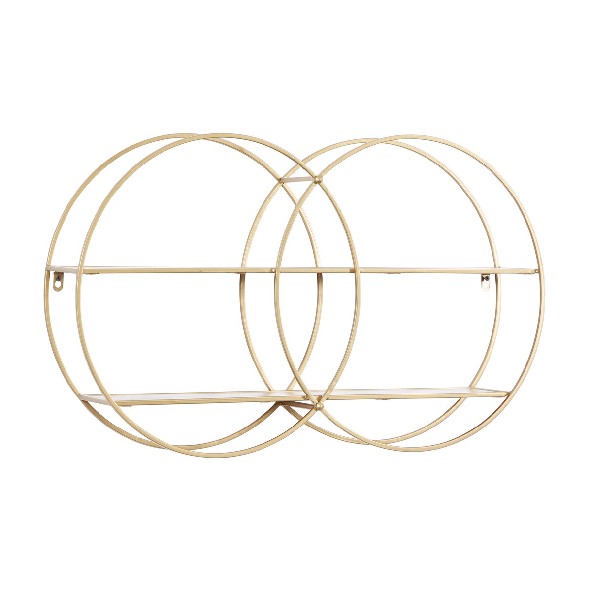 Metal Round 2 Shelves Wall Shelf - Gold - CosmoLiving by Cosmopolitan