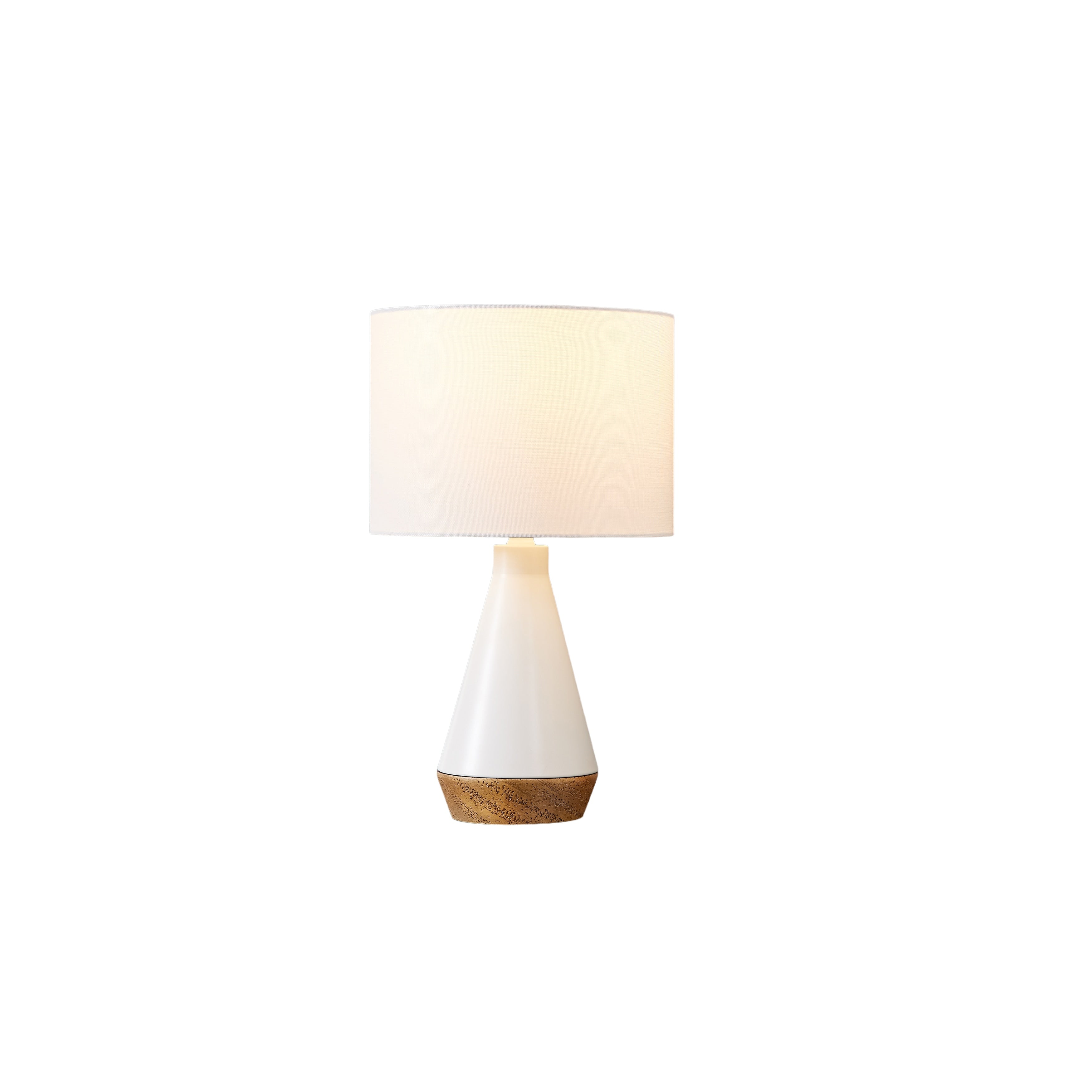 Elise White and Wood Grain Lamp - Set of 2