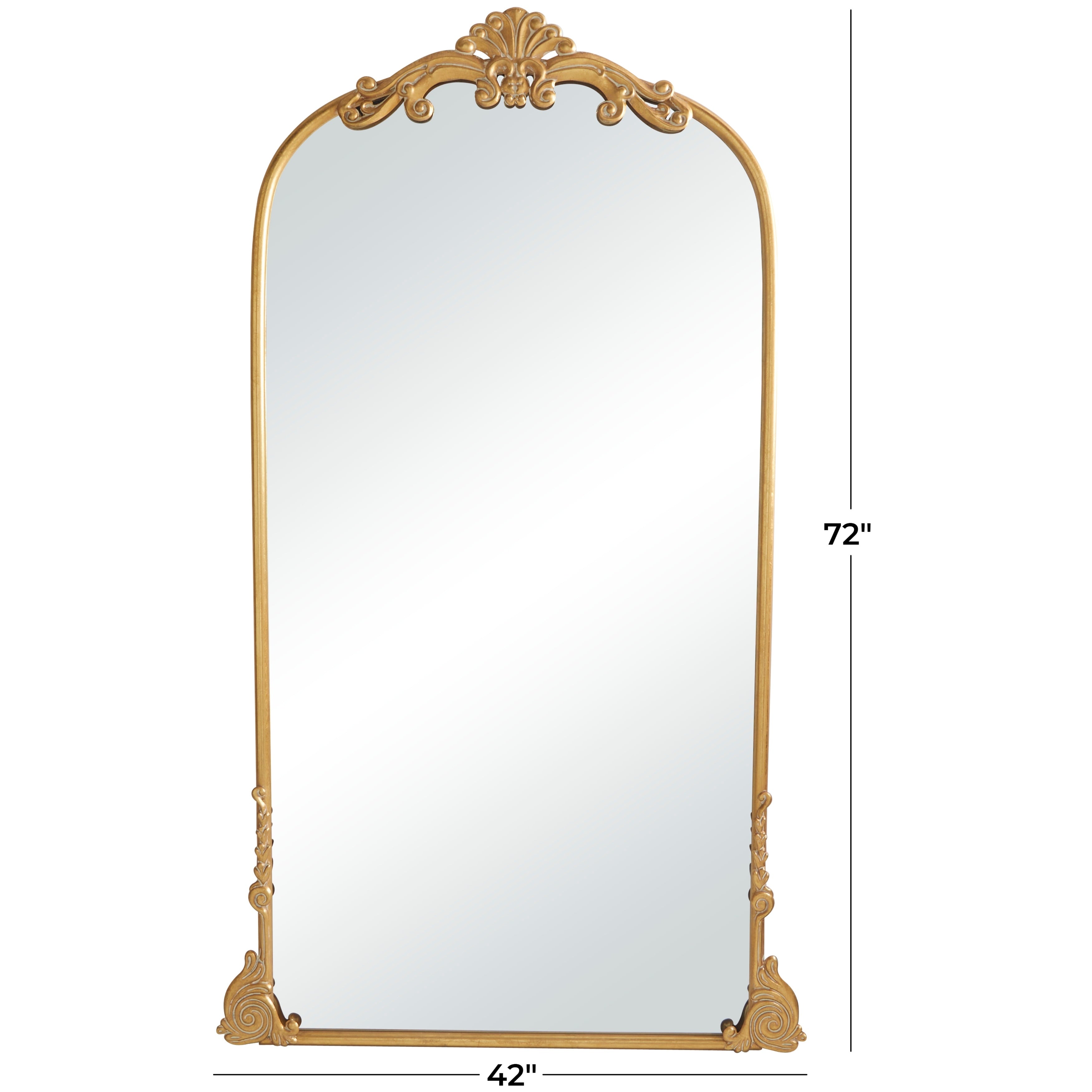 Metal Scroll Ornate Baroque Floor or Wall Mirror - Gold - Various Sizes and Shapes - Roche River Decor