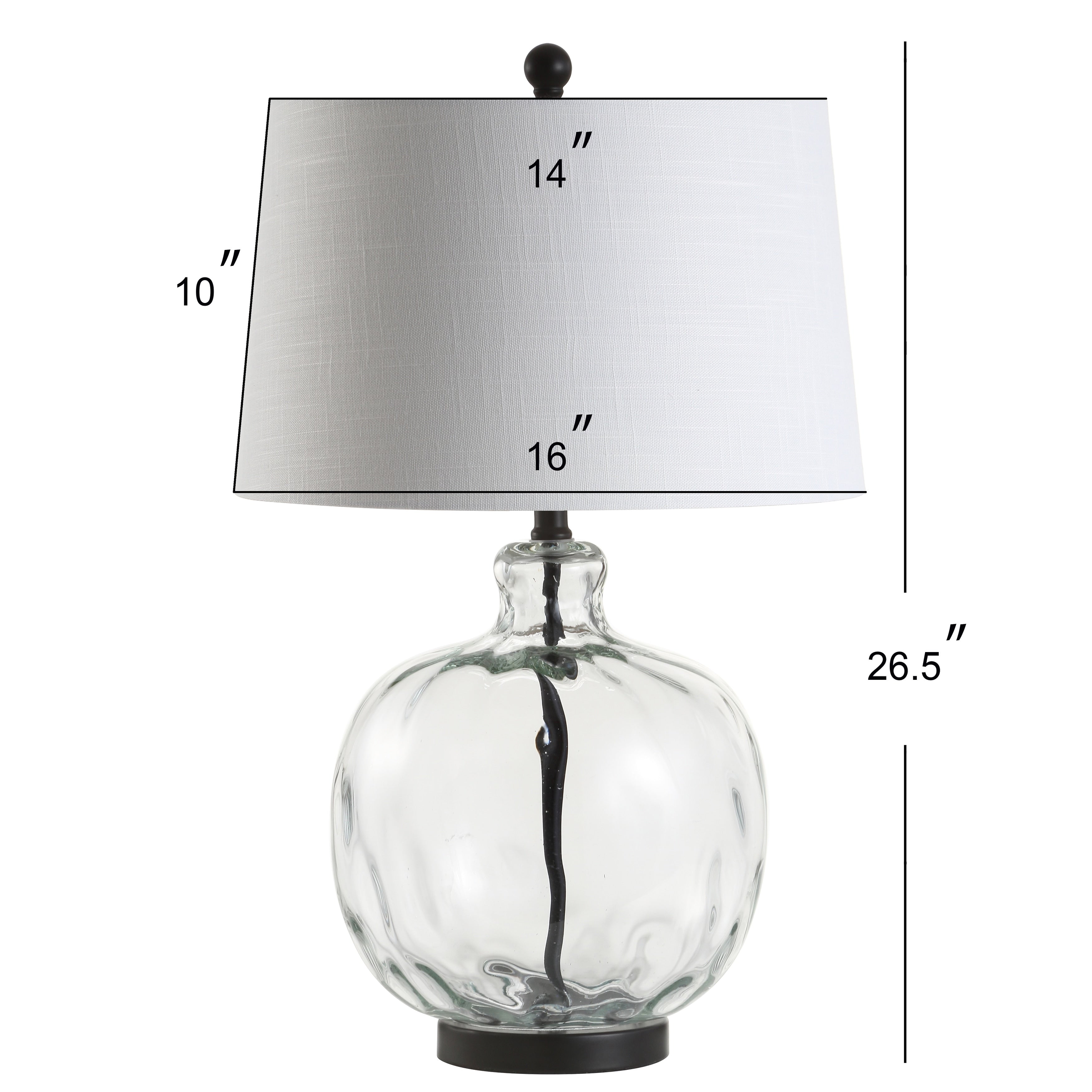 Lavelle 26.5 Glass/Metal LED Table Lamp, Clear/Black by JONATHAN Y