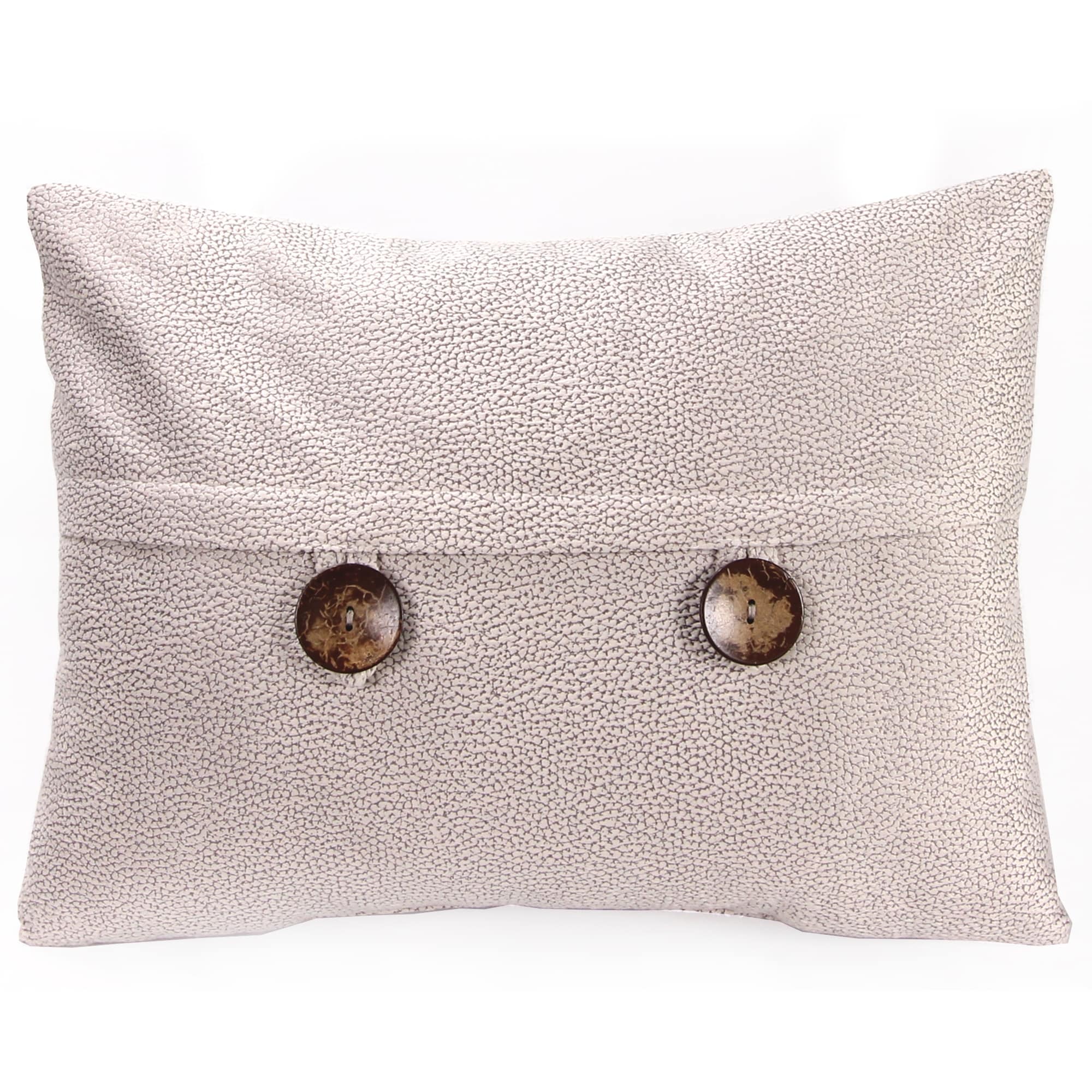 20 x 14 Solid Reversible Indoor Lumbar Throw Pillow with Buttons