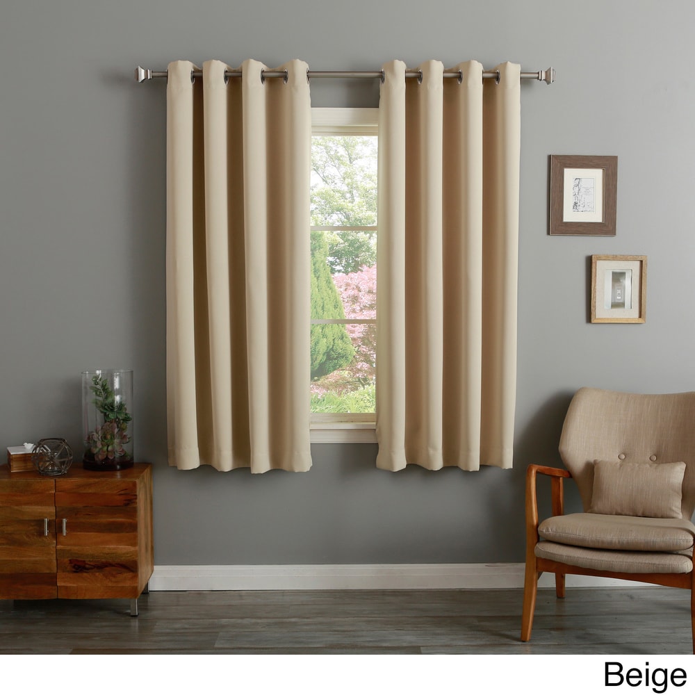 Aurora Home Silver Grommet Top 63-inch Blackout Curtain Pair - 52 x 63 - 52 x 63