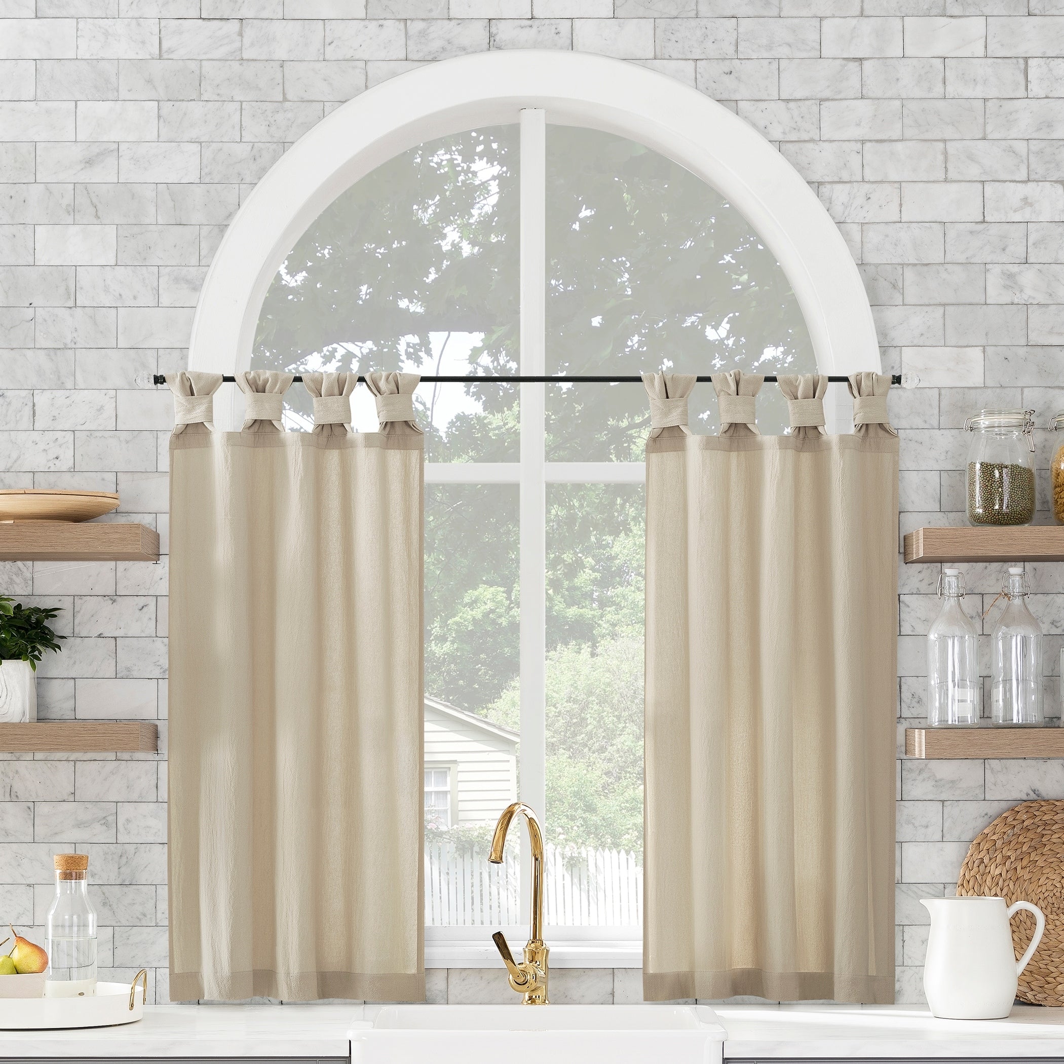 Archaeo Washed Cotton Twist Tab Cafe Curtain Pair