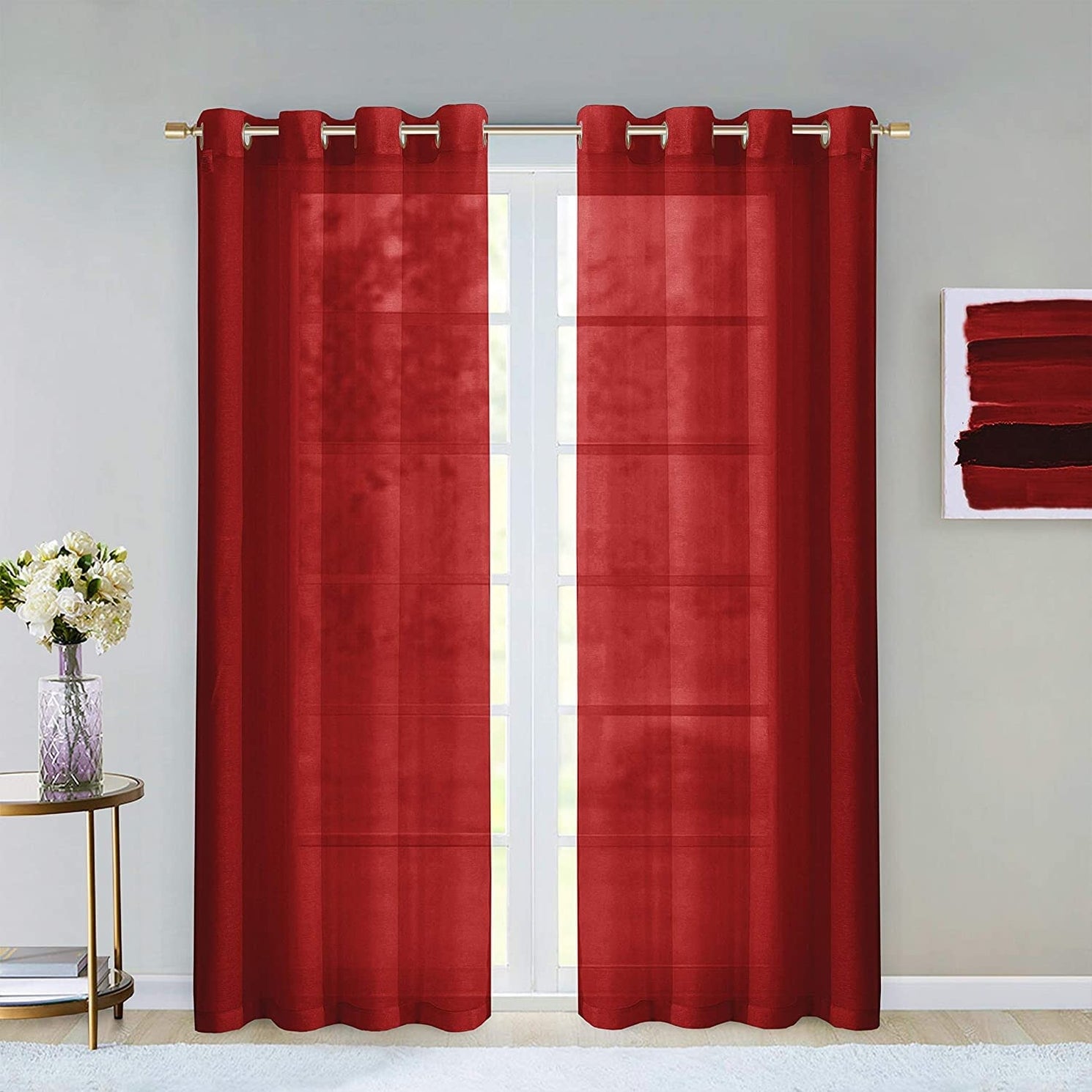 Dainty Home Malibu Extra Wide Curtains Solid Sheer Window Curtain Panel Pair