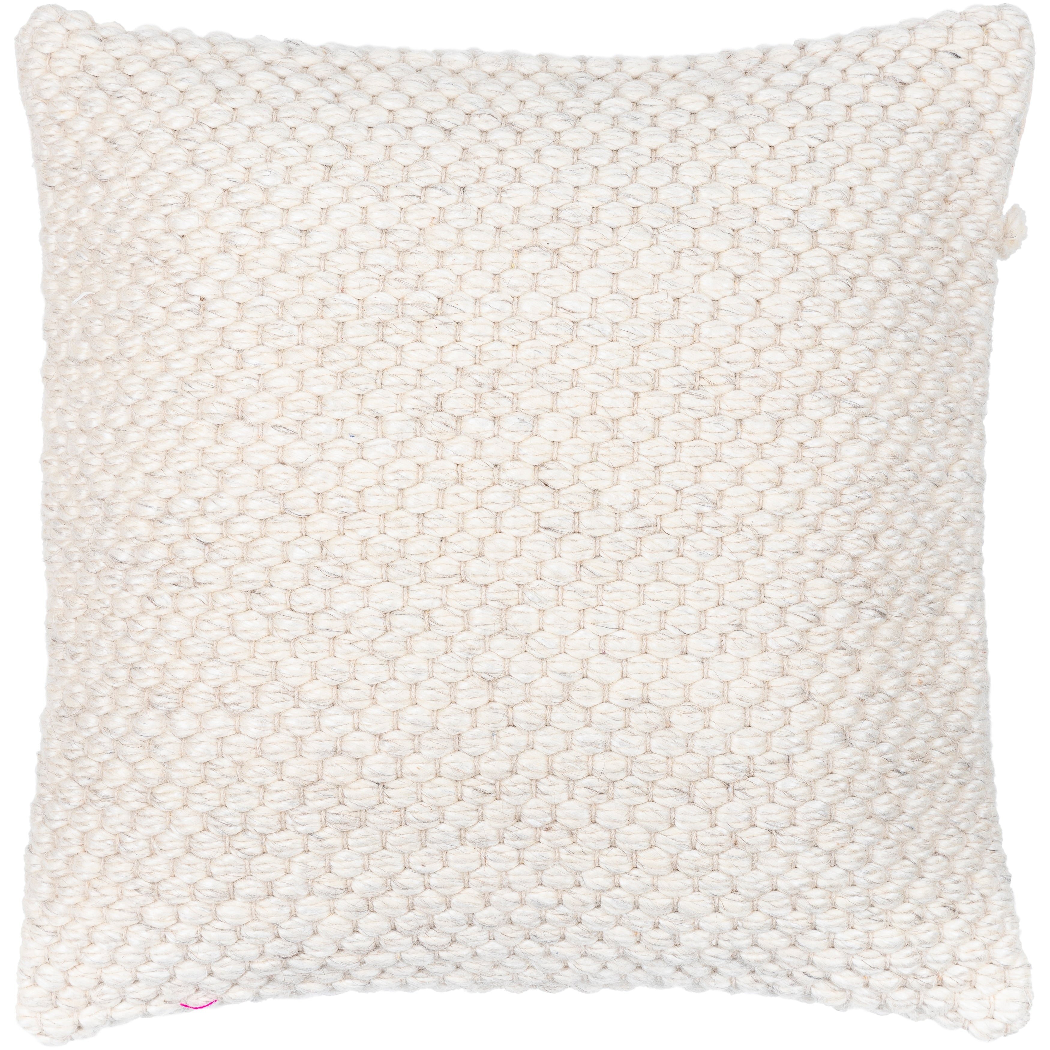 Kya Cream Textured Country Style Throw Pillow