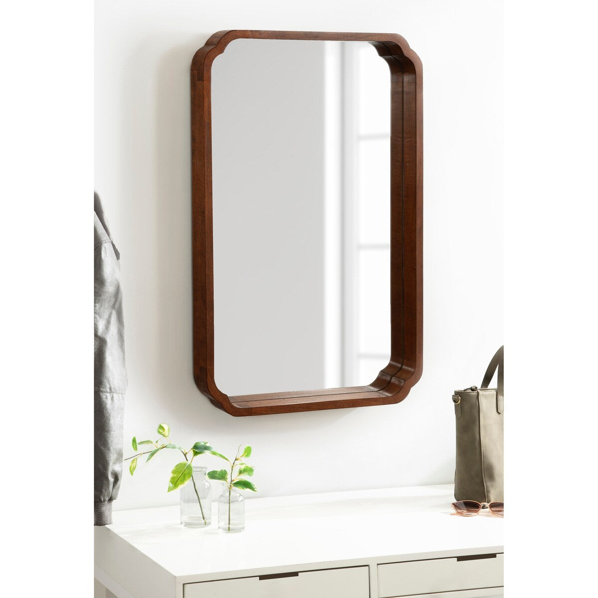 Kate and Laurel Marston Square Wood Wall Mirror