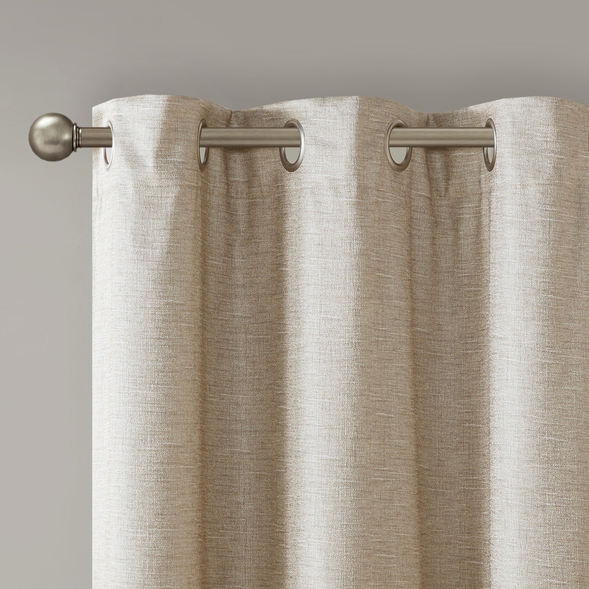 SunSmart Leighton Tonal Printed Faux Silk Total Blackout Curtain Panel Pair