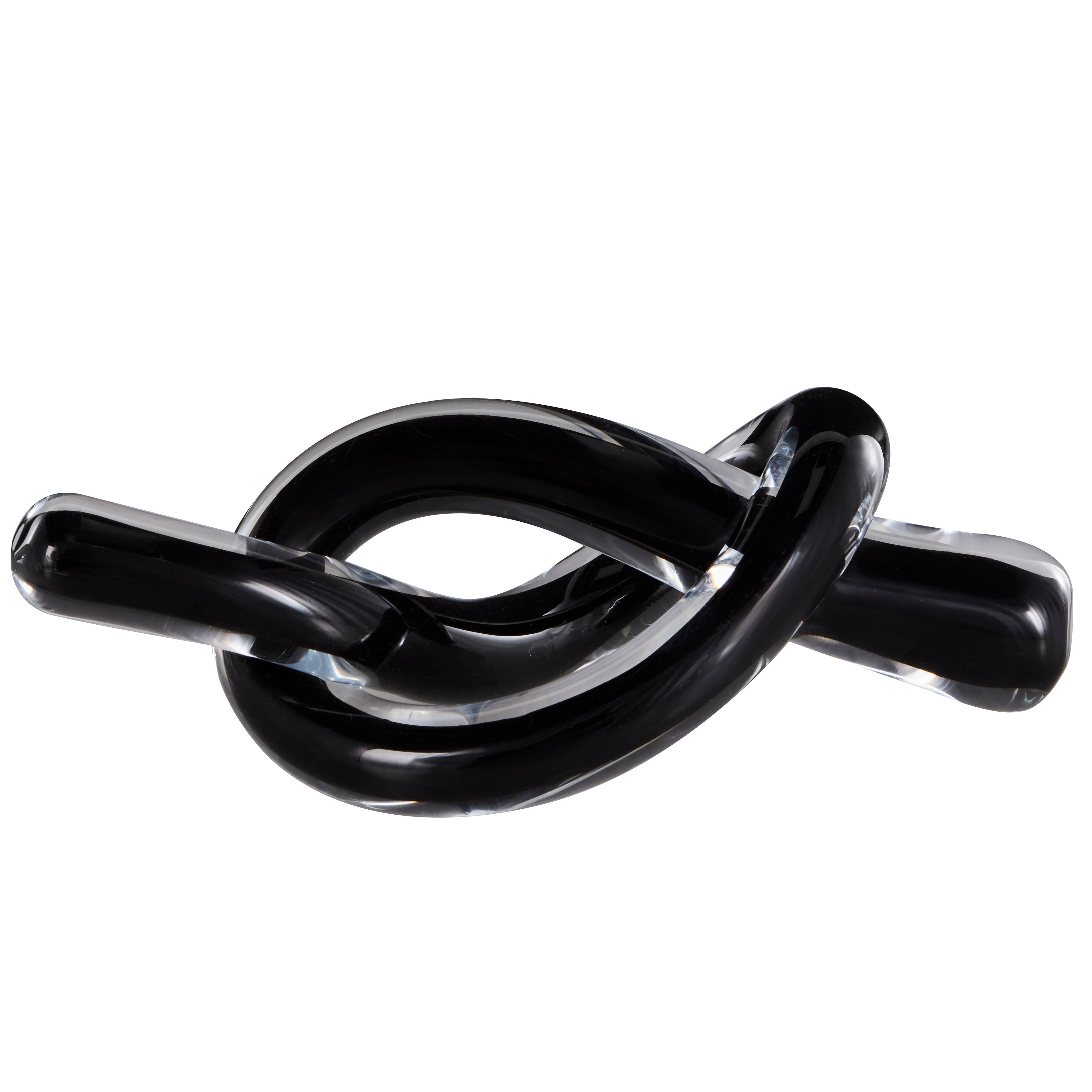 Black or Blue Glass Handmade Knot Sculpture (Set of 2)