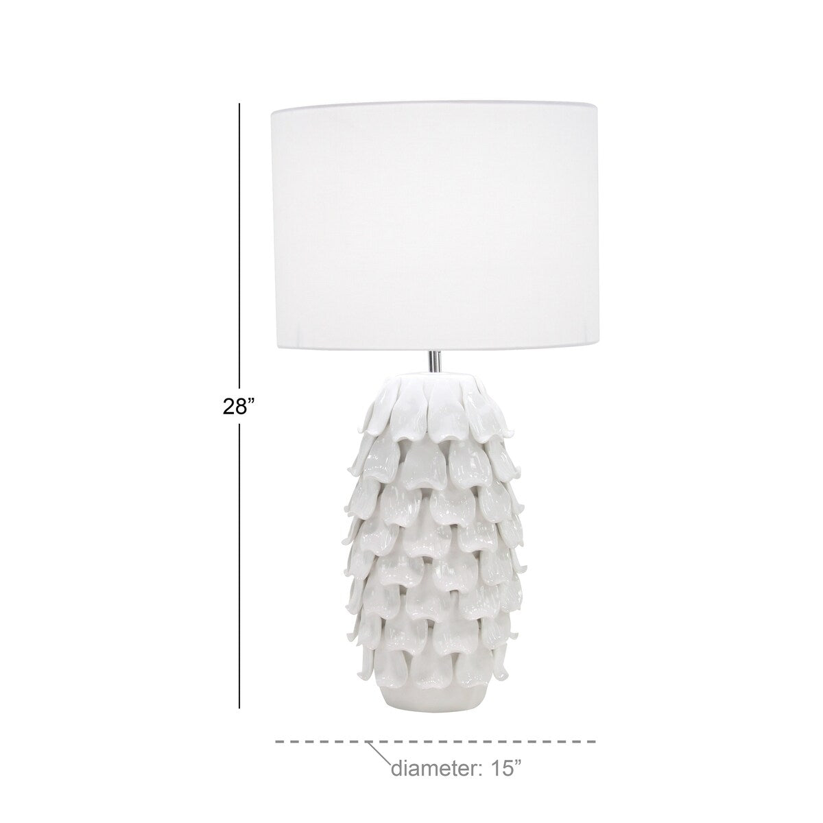 Ceramic Layered Petal Room Table Lamp - White - Roche River Decor