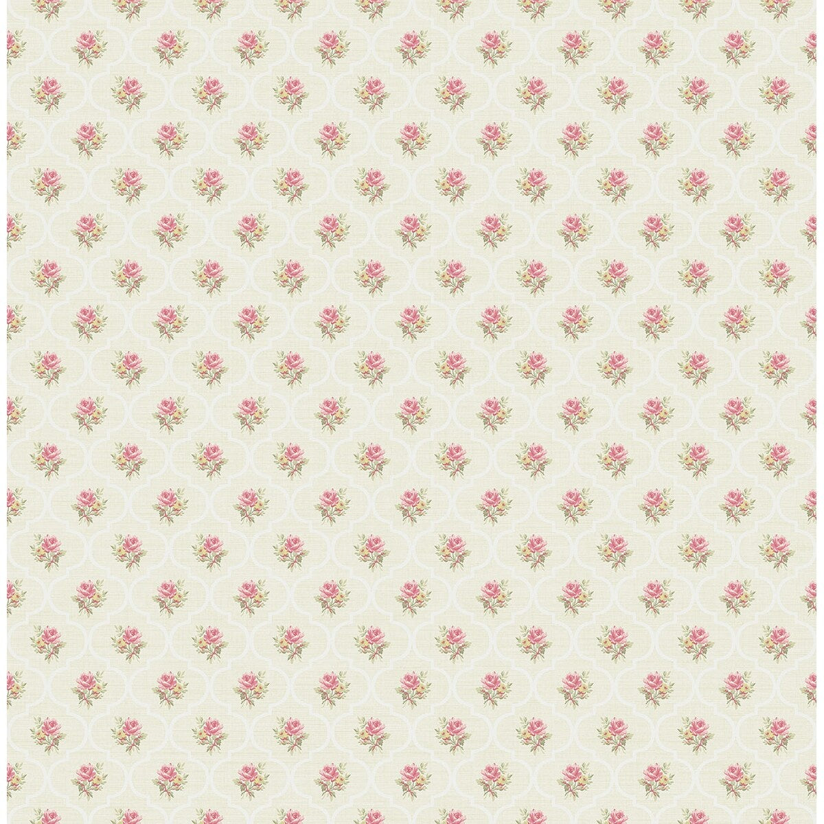 Seabrook Designs Karan Rose Trellis Unpasted Wallpaper