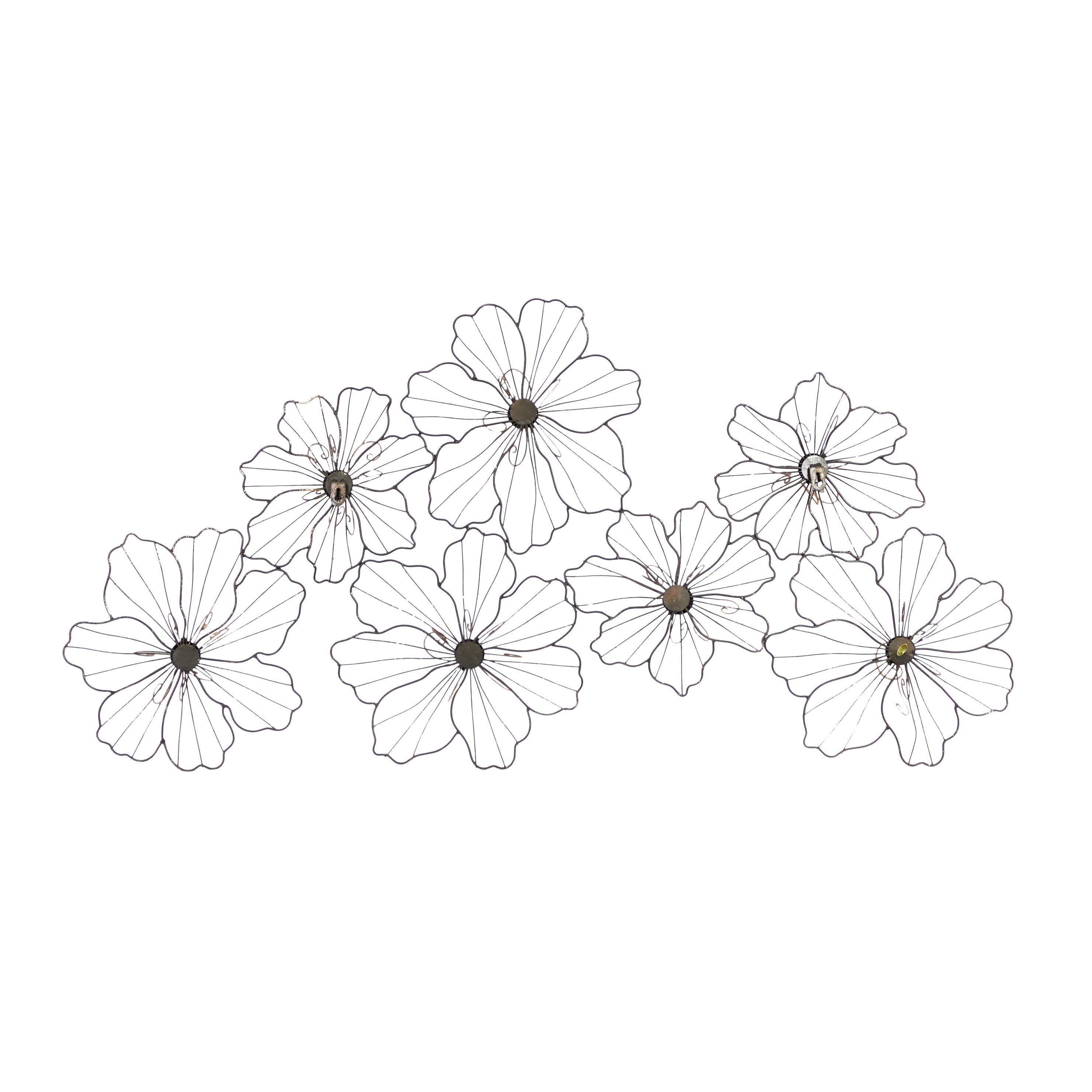 Gold or Black Metal Foiled Wire Floral Wall Decor