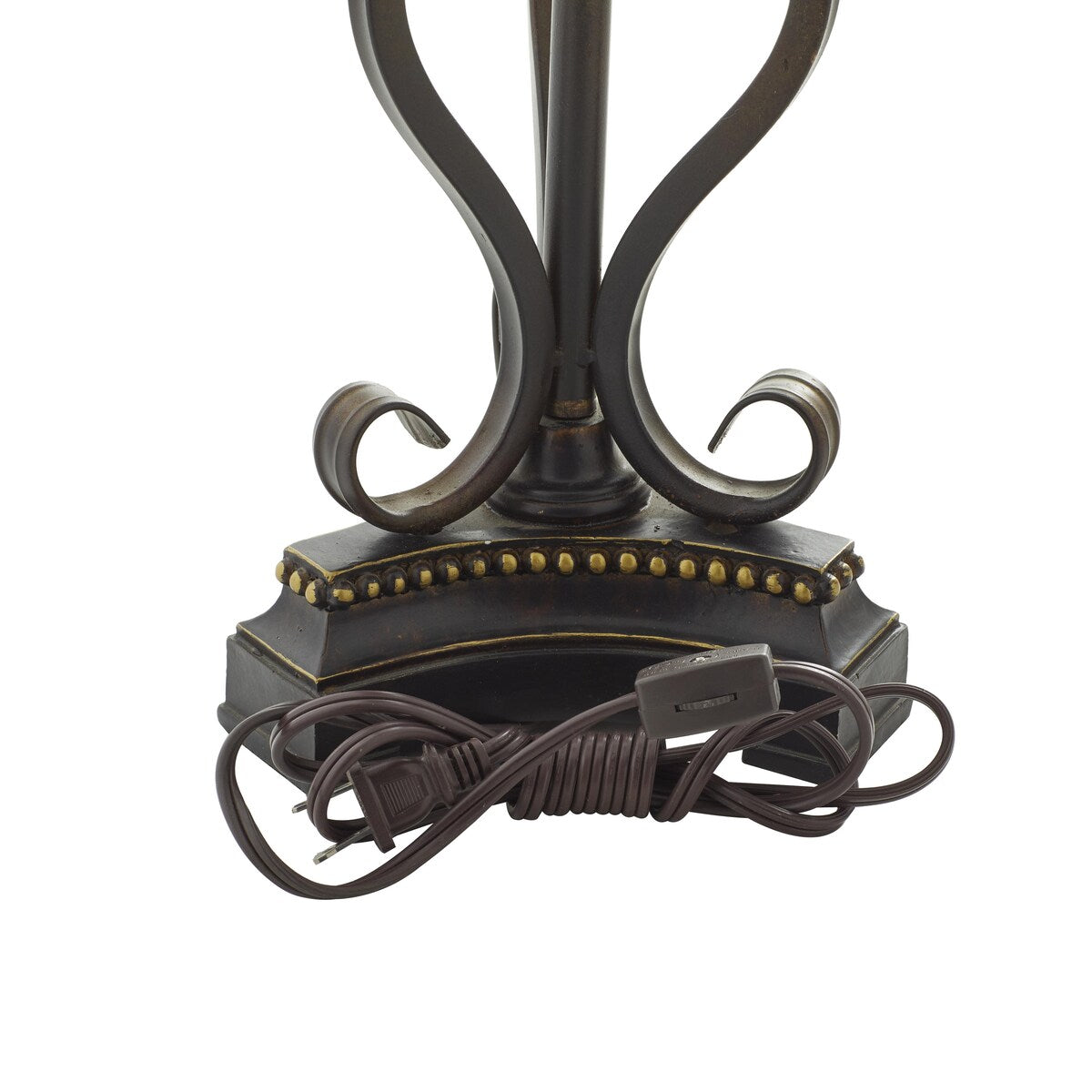 Metal Antique Style Room Uplight with Scrolls - Brown - Roche River Decor