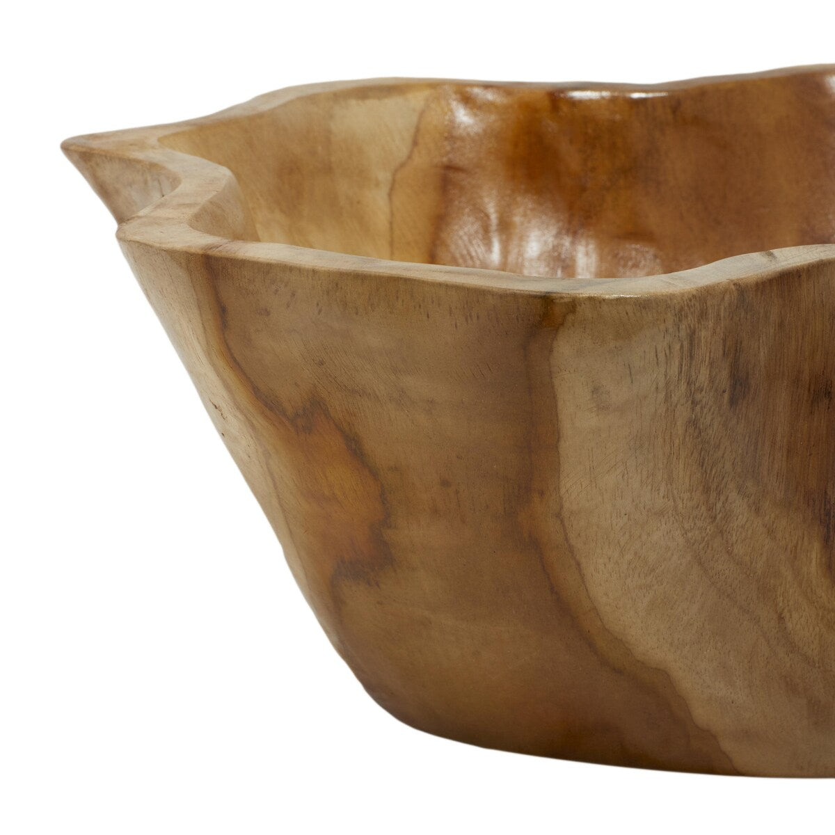 Teak Wood Handmade Live Edge Free Form Decorative Decorative Bowl - Brown - Roche River Decor