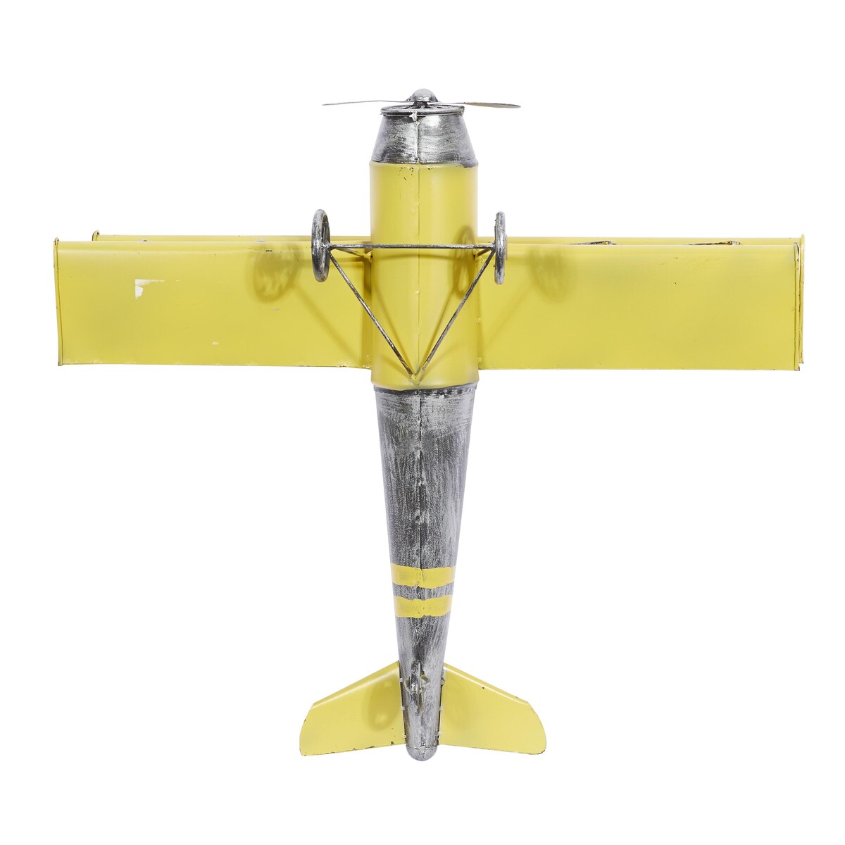 Metal Airplane Home Wall Decor with Chain Hanger - Yellow - Roche River Decor