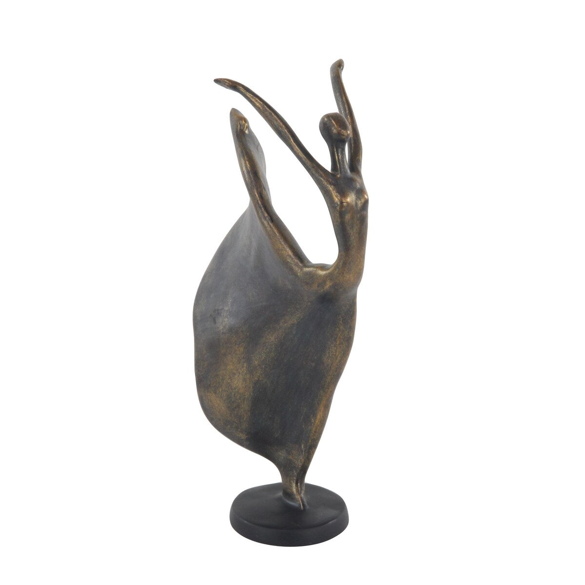 Polystone Dancer Decorative Sculpture - Brass - Roche River Decor