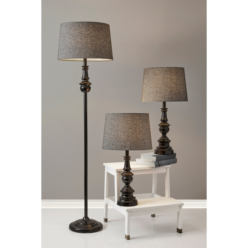 Copper Grove Tepelene Dark Bronze Floor and Table Lamp 3-piece Set